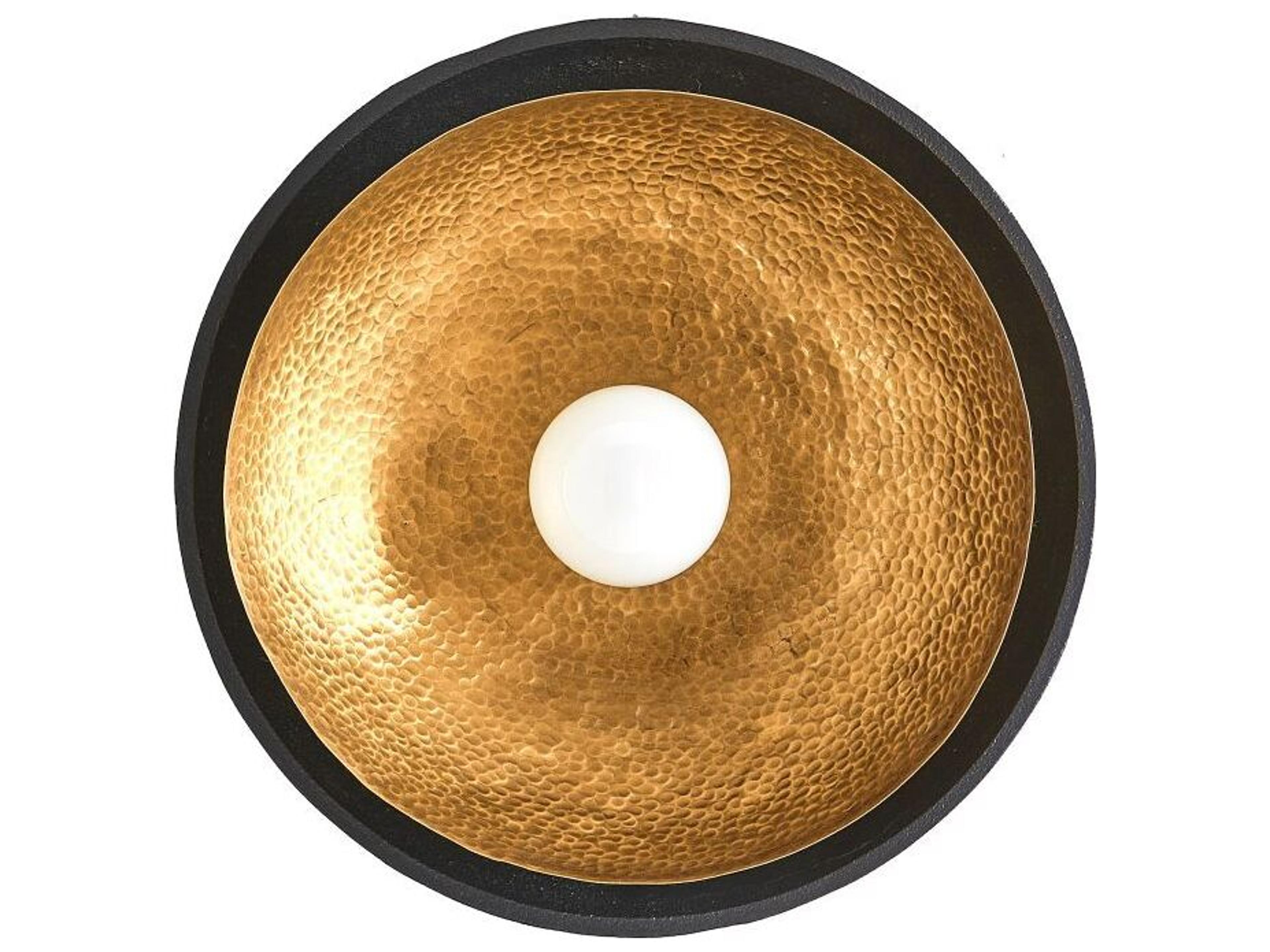 Arteriors Home Amani 1-Light Blackened Iron Antique Brass Bowl Flush Mount