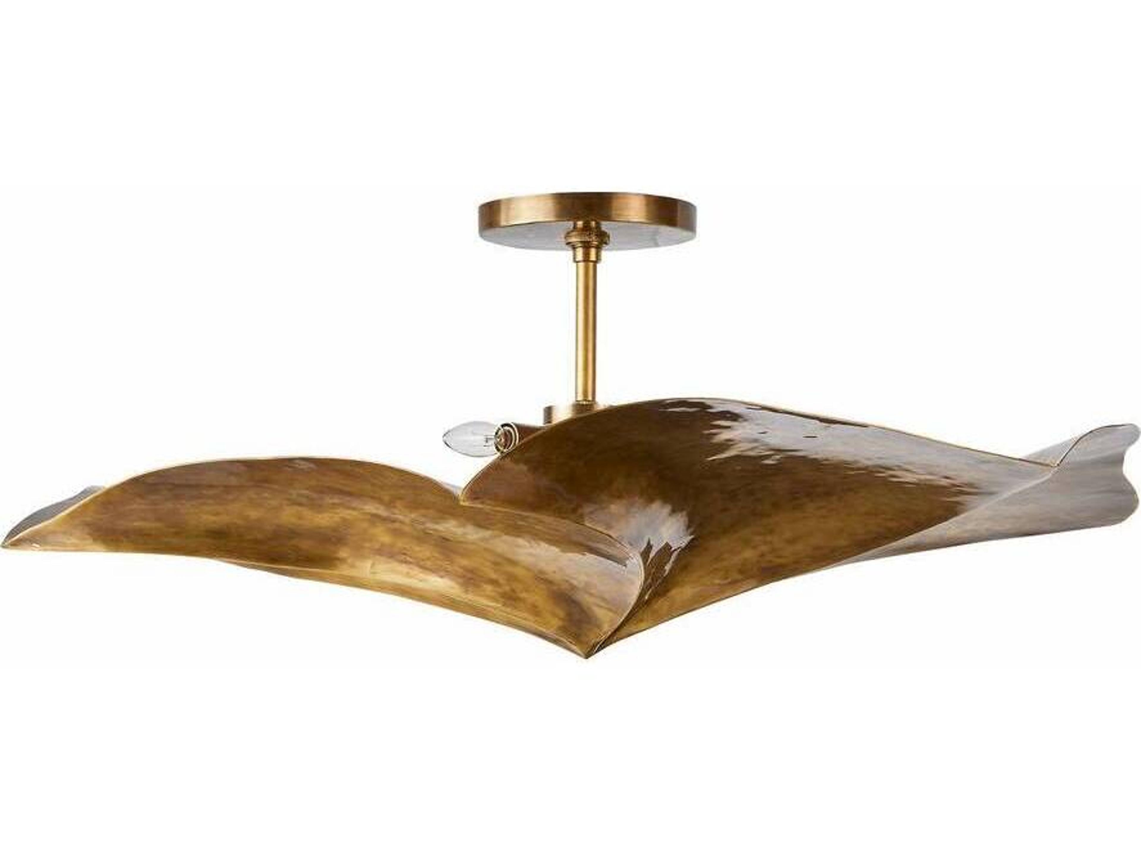 Arteriors Home Daniella 3-Light Vintage Brass Semi Flush Mount