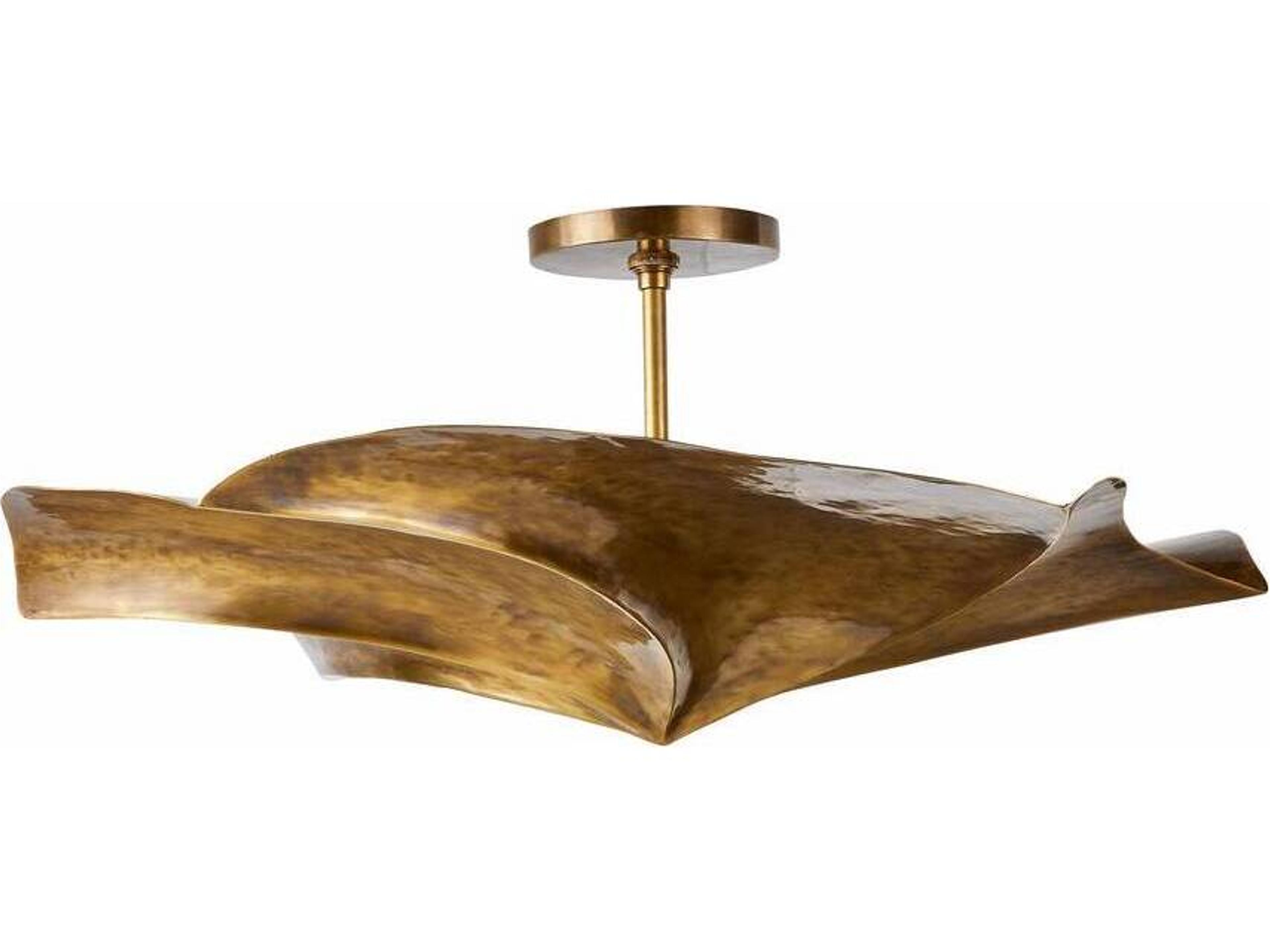 Arteriors Home Daniella 3-Light Vintage Brass Semi Flush Mount
