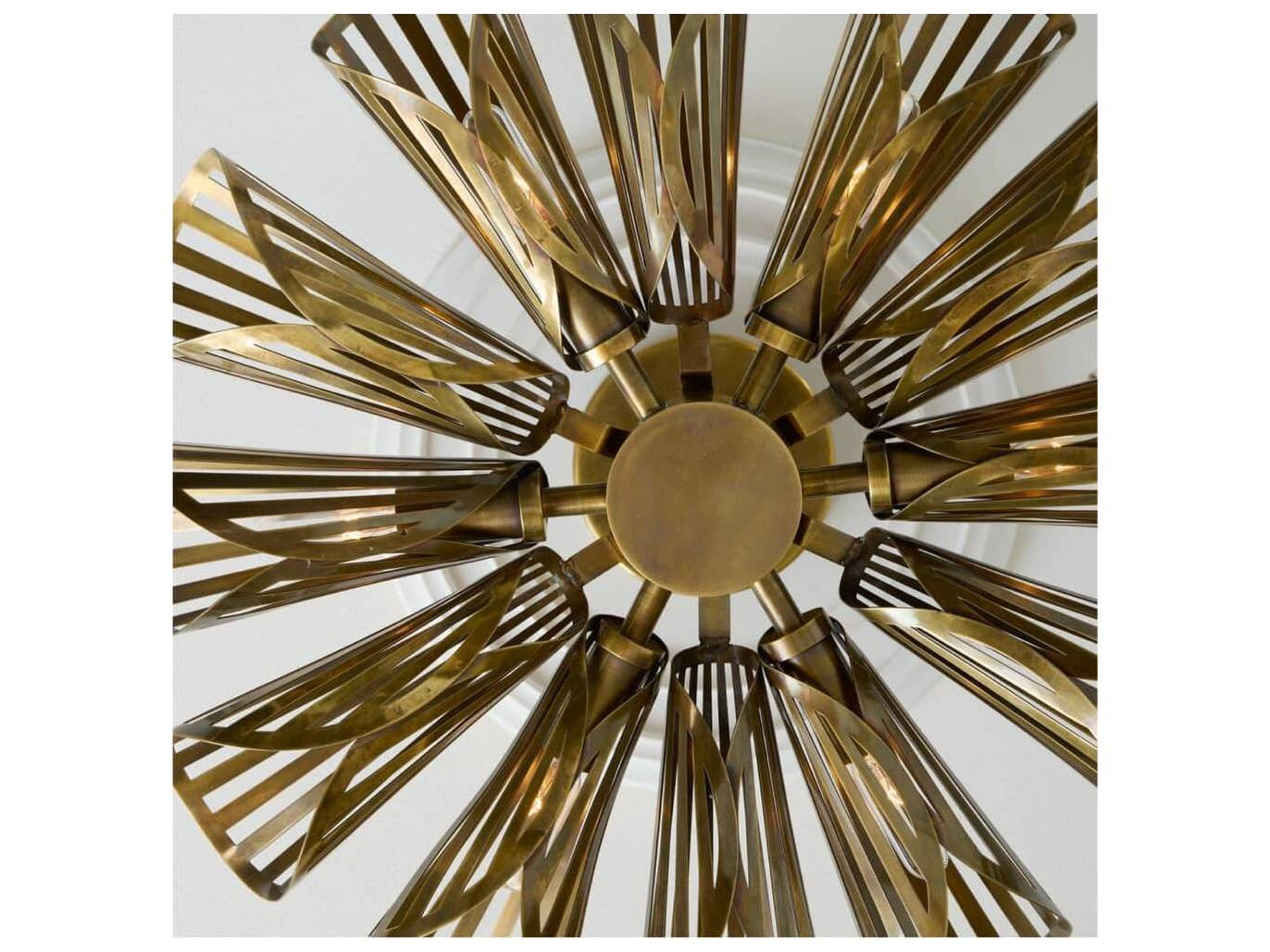 Arteriors Home Francesca 12-Light Vintage Brass Semi Flush Mount