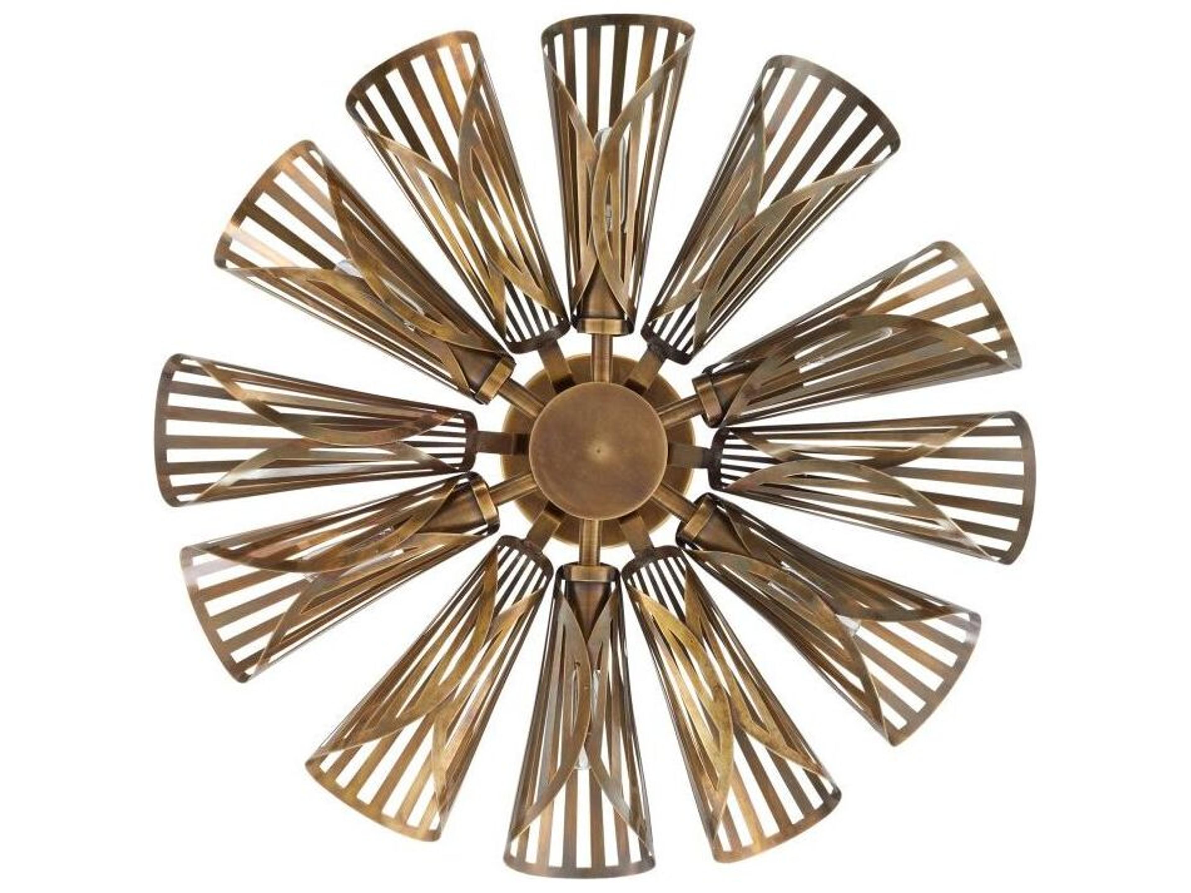 Arteriors Home Francesca 12-Light Vintage Brass Semi Flush Mount