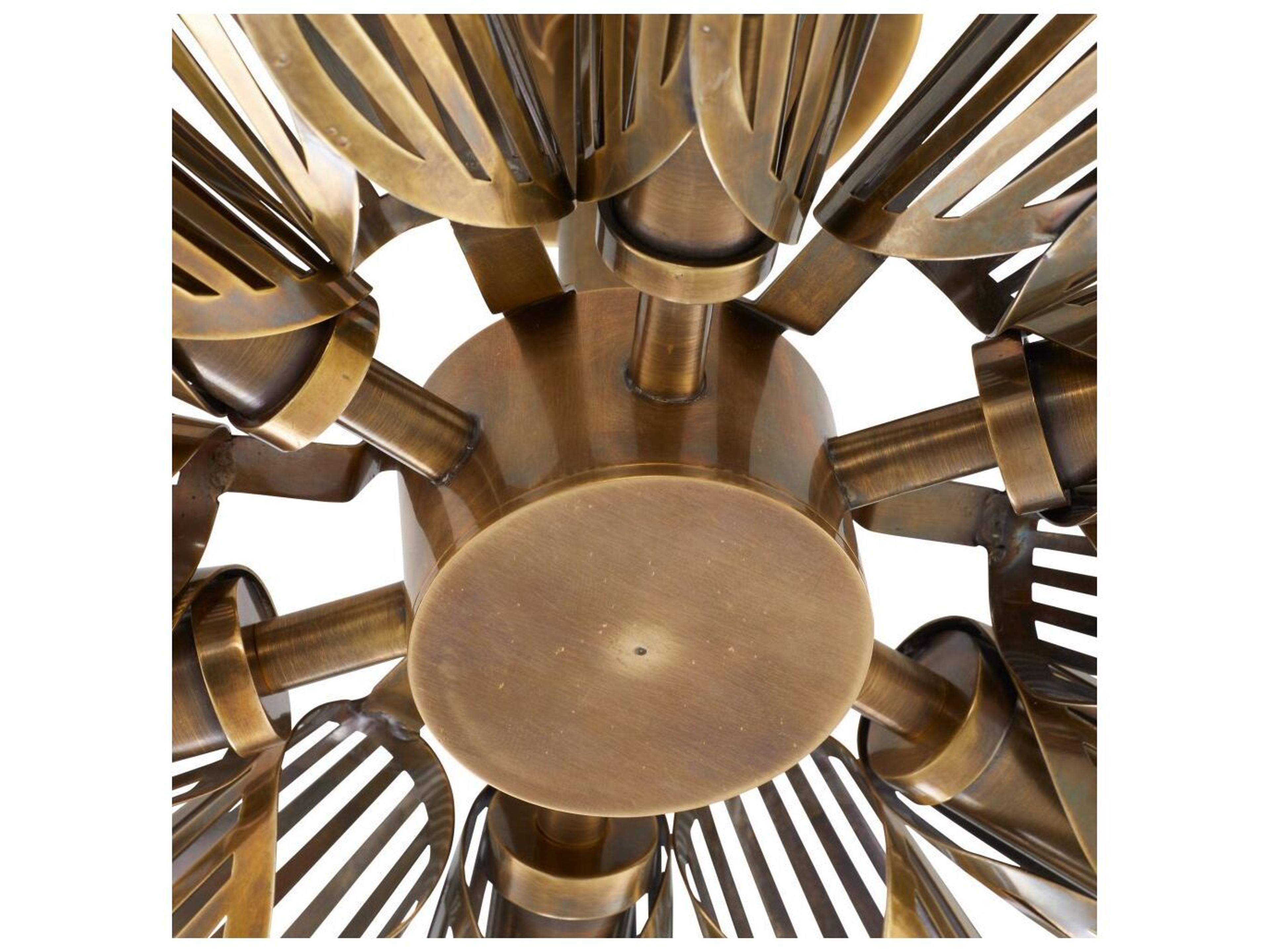 Arteriors Home Francesca 12-Light Vintage Brass Semi Flush Mount