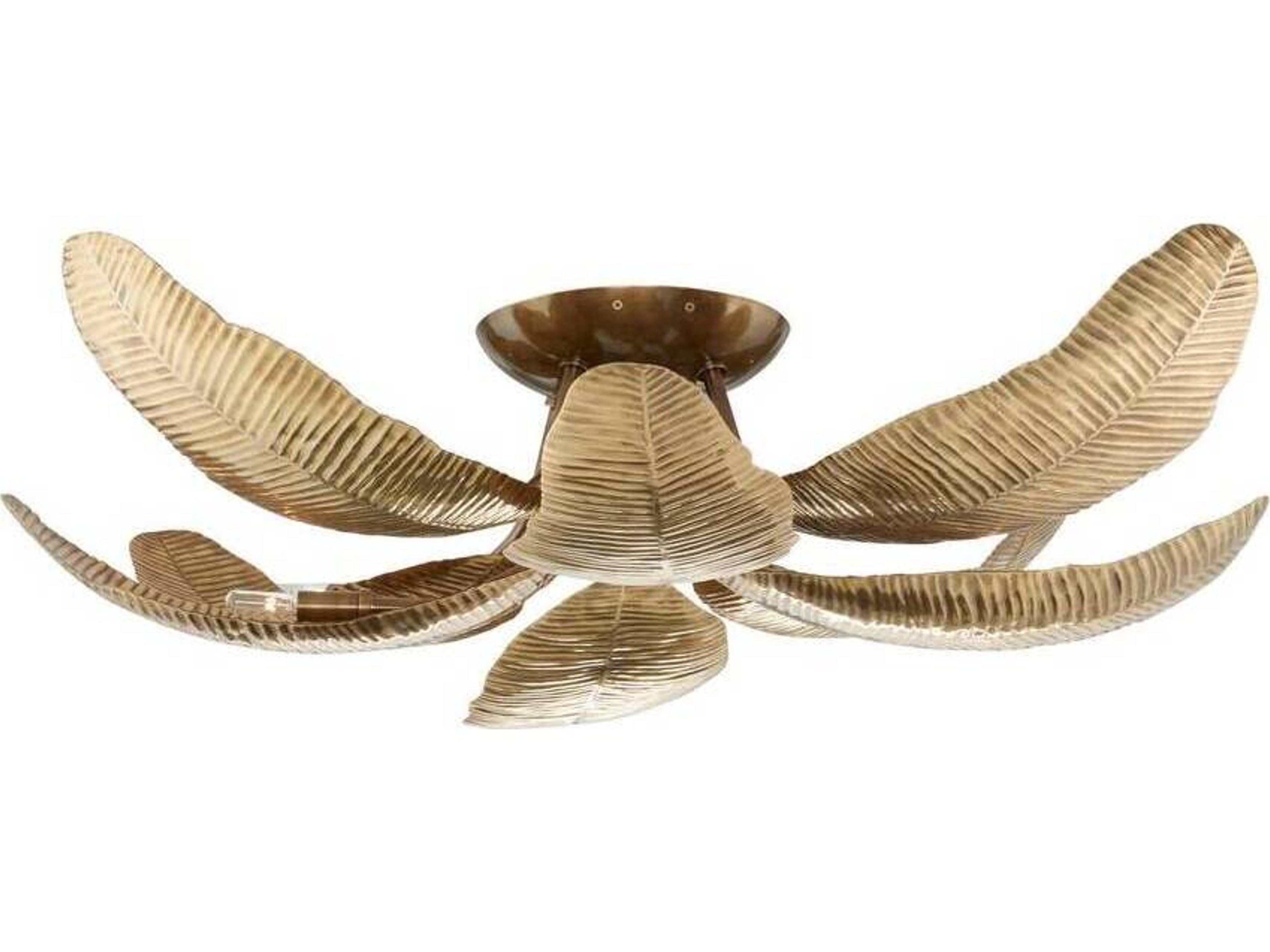 Arteriors Home Farah 8-Light Vintage Brass Semi Flush Mount