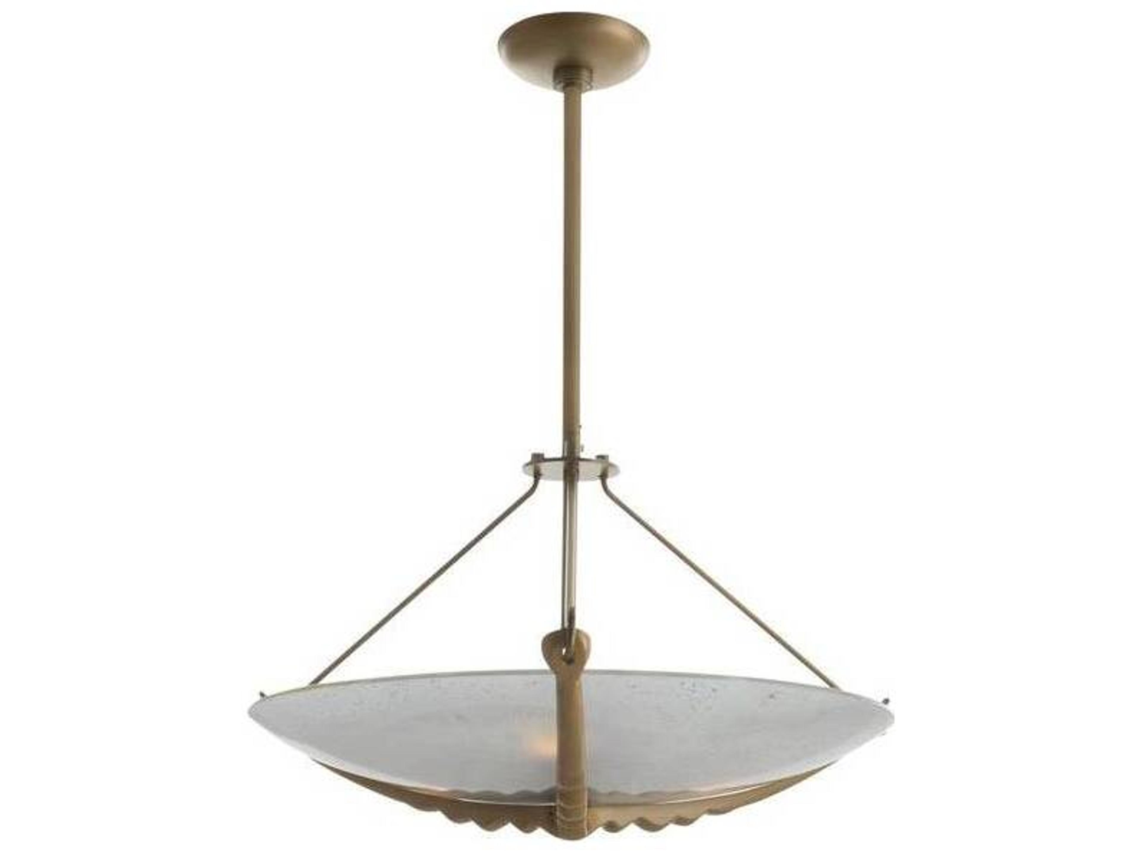 Arteriors Home Karlsen Arteriors Home 3-Light Frosted Antique Brass White Gold Bowl Pendant