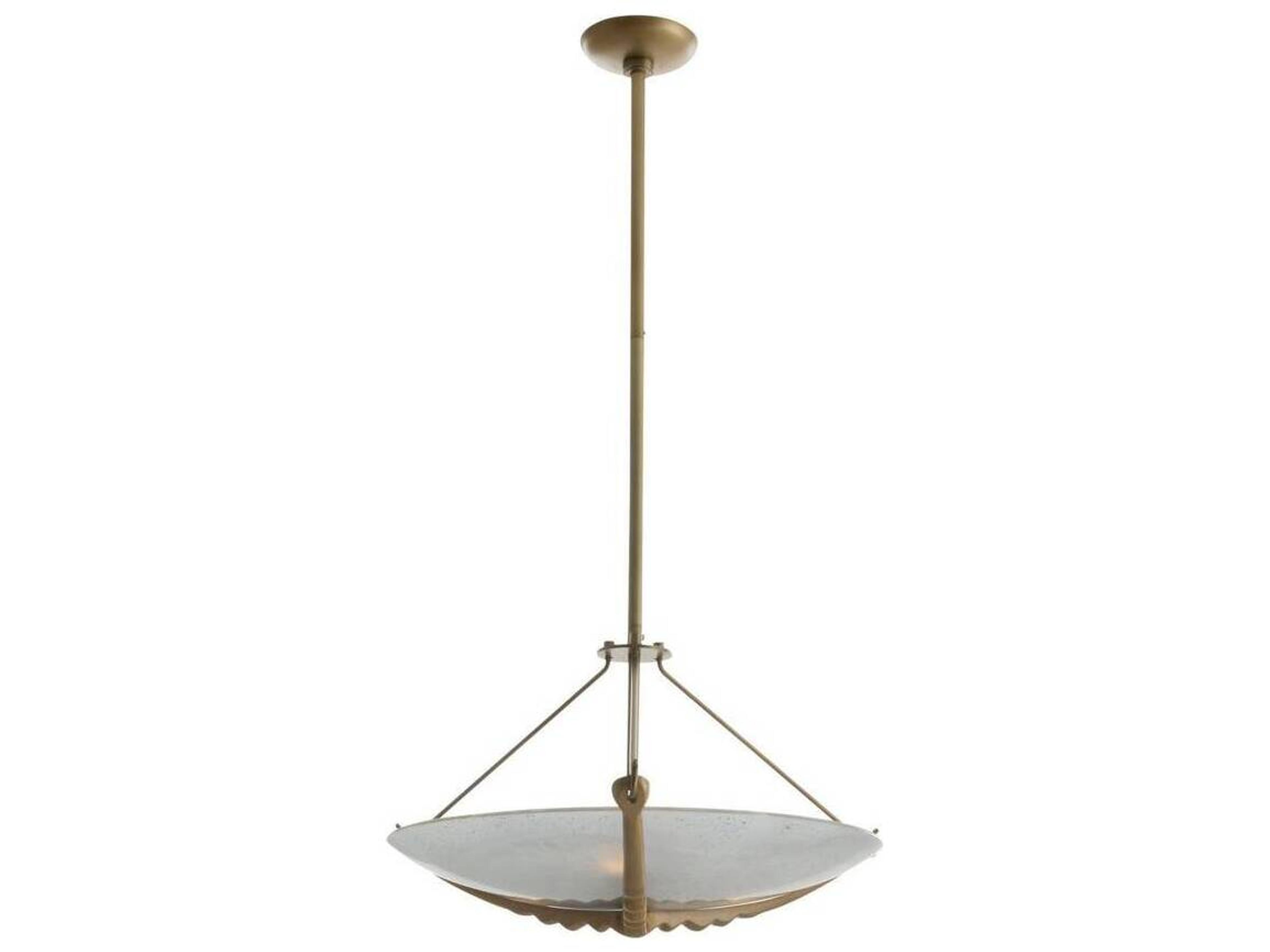 Arteriors Home Karlsen Arteriors Home 3-Light Frosted Antique Brass White Gold Bowl Pendant
