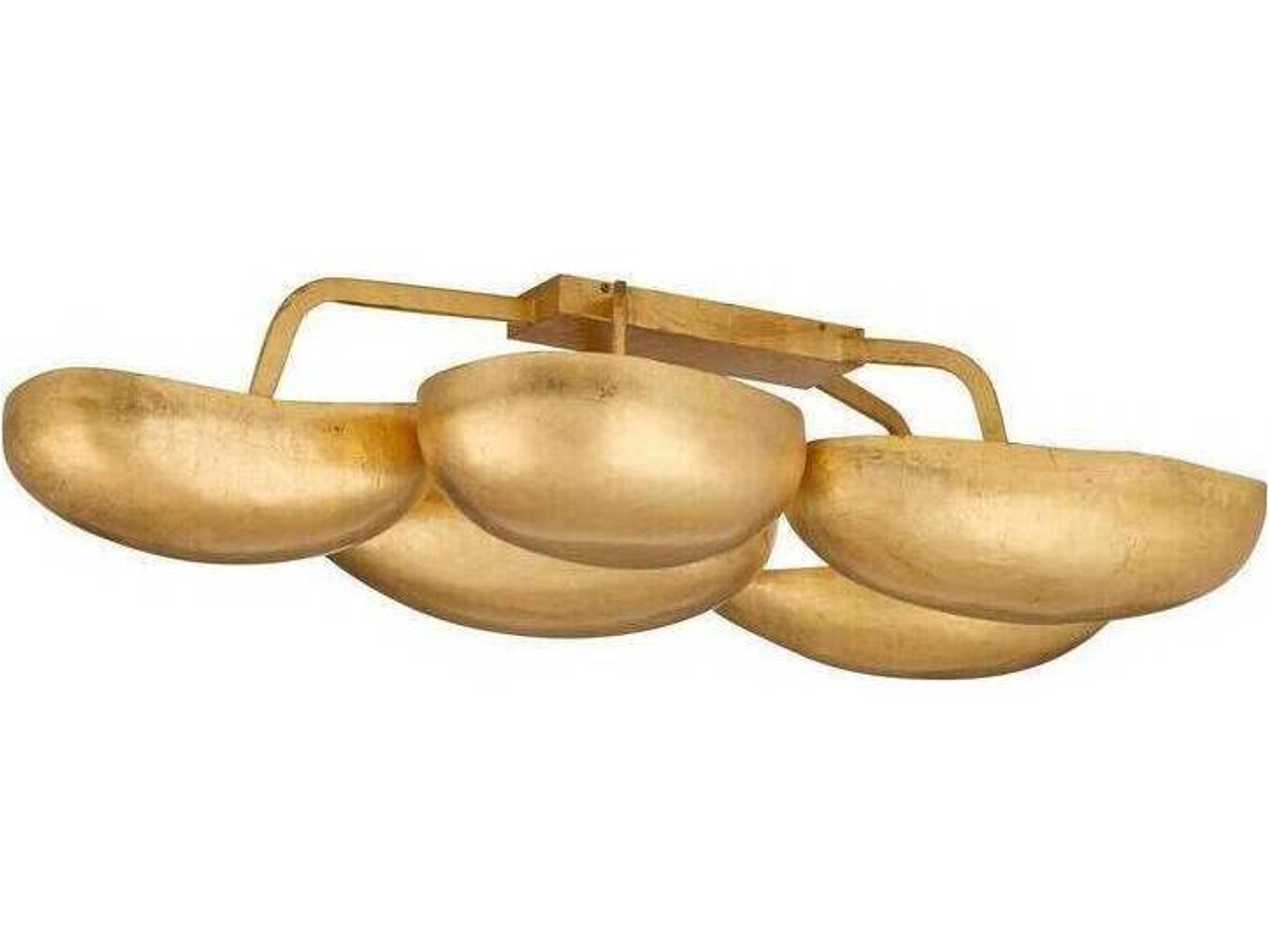 Arteriors Theo Flush Mount Gold Leaf Sculptural Ceiling Light