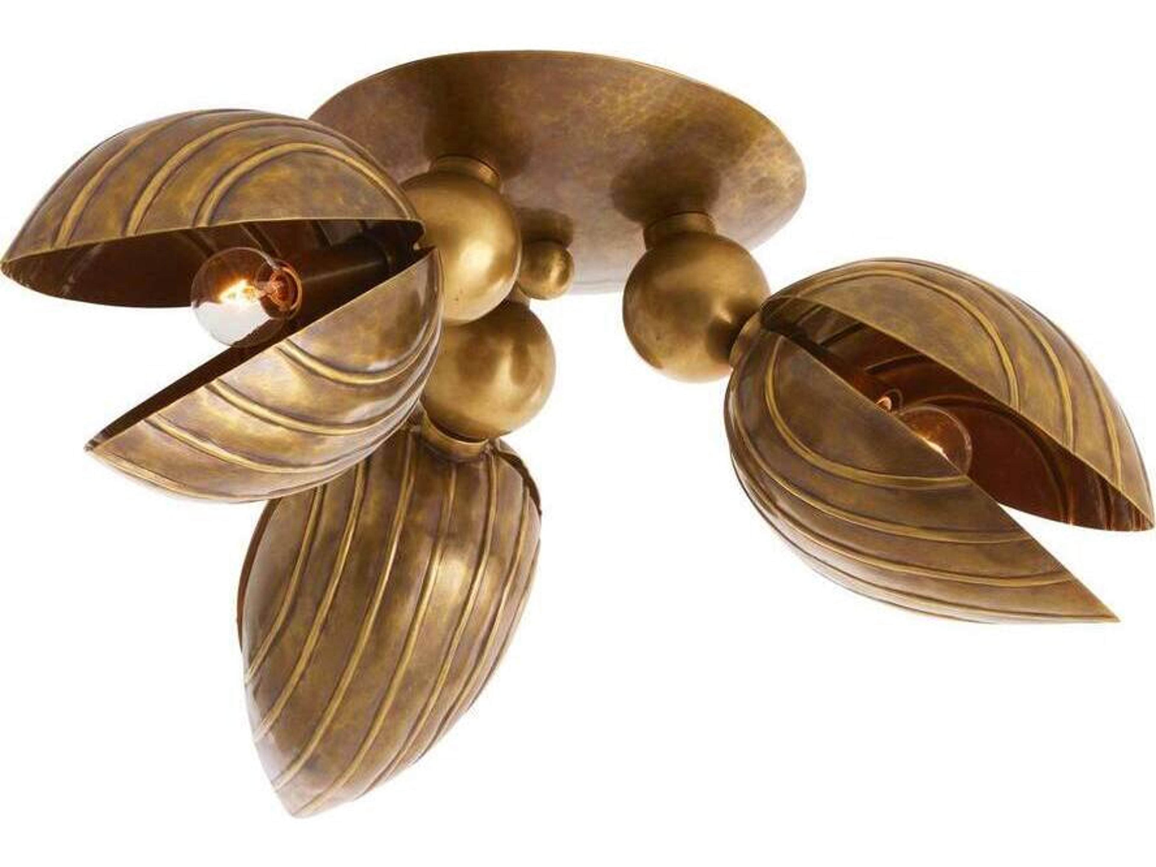 Arteriors Home Inessa Arteriors Home 3-Light Vintage Brass Gold Flush Mount