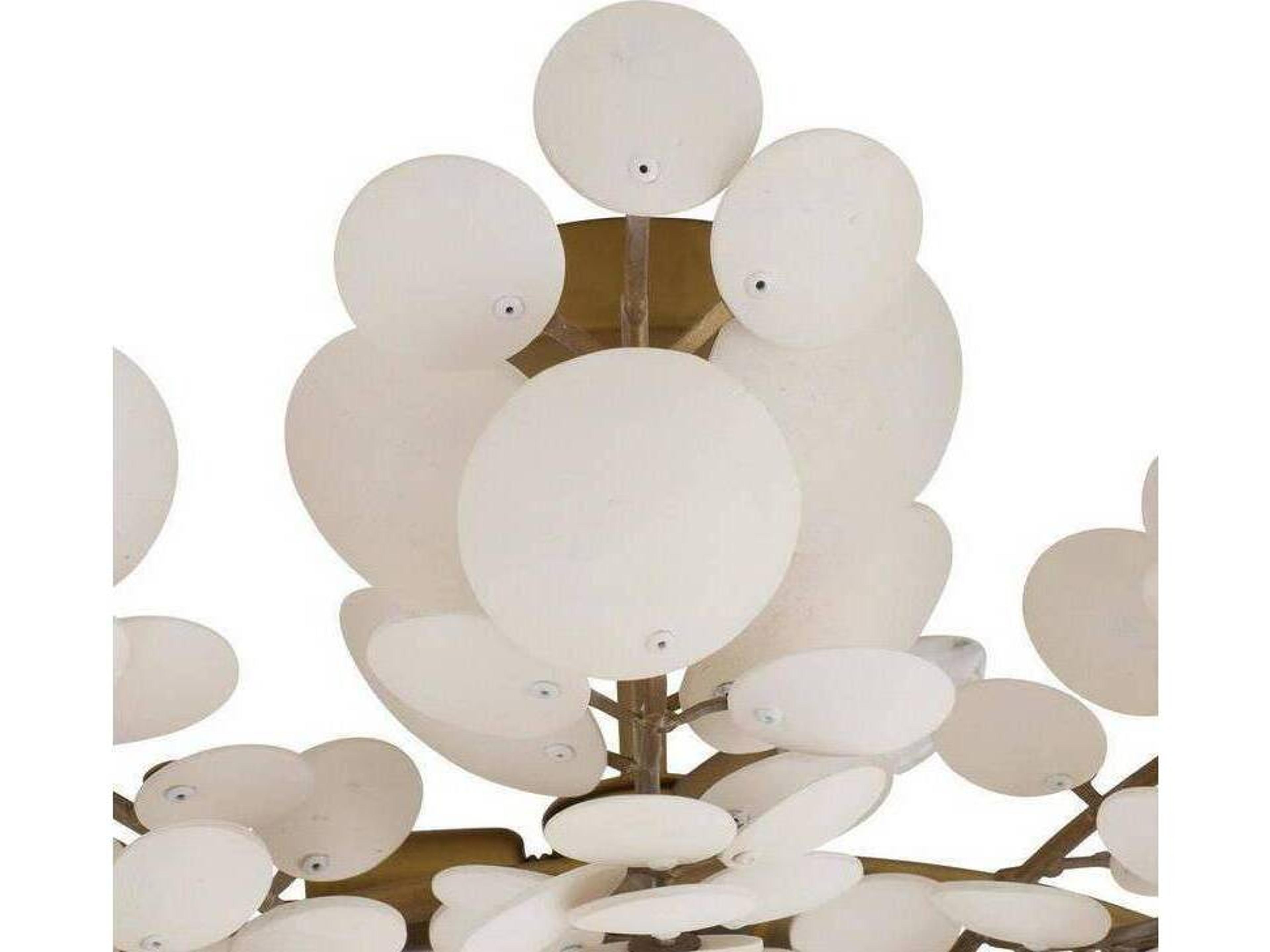 Arteriors Home Bilal 3-Light Ivory Antique Brass White Gold Flush Mount