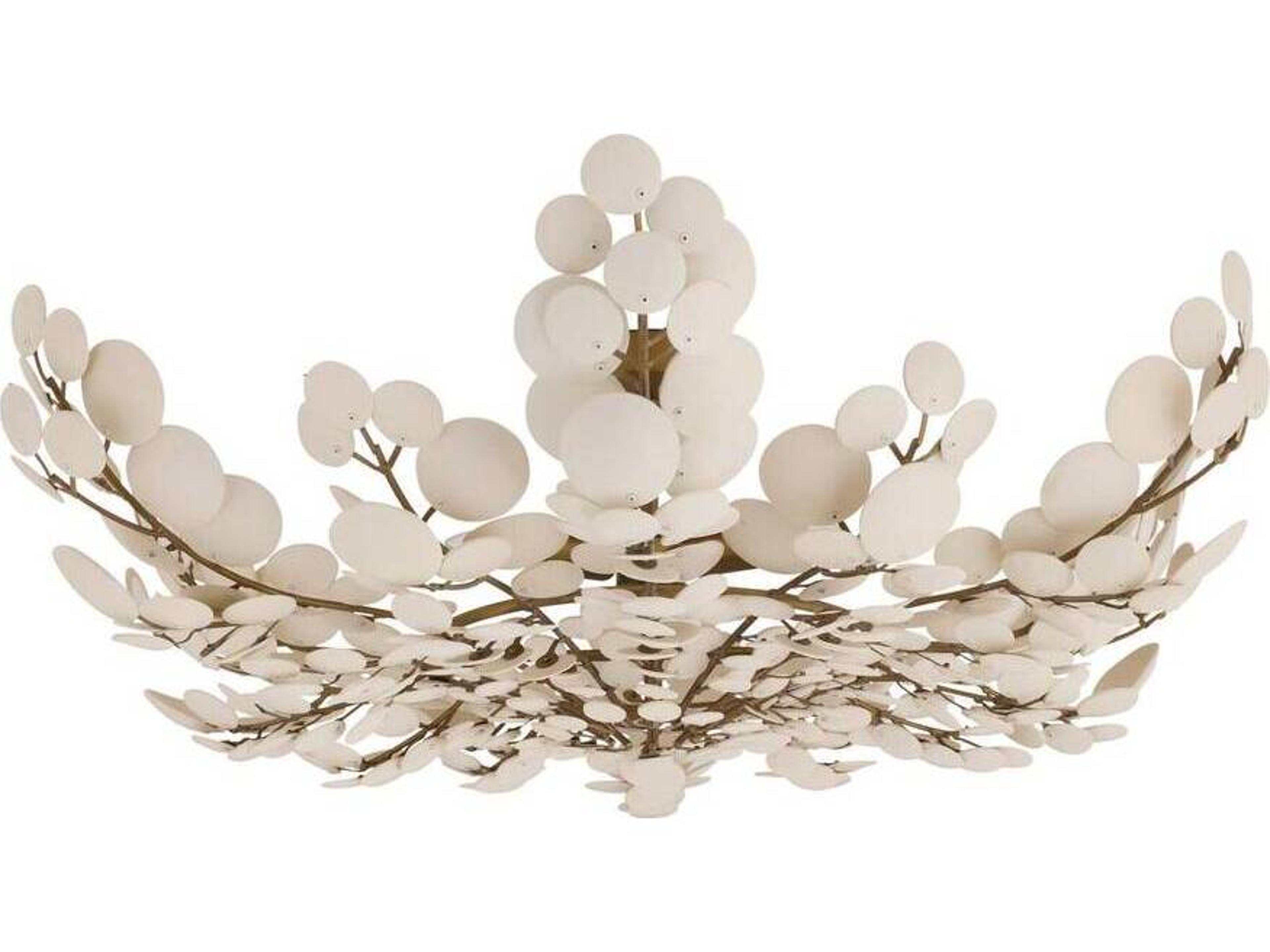 Arteriors Home Bilal 3-Light Ivory Antique Brass White Gold Flush Mount