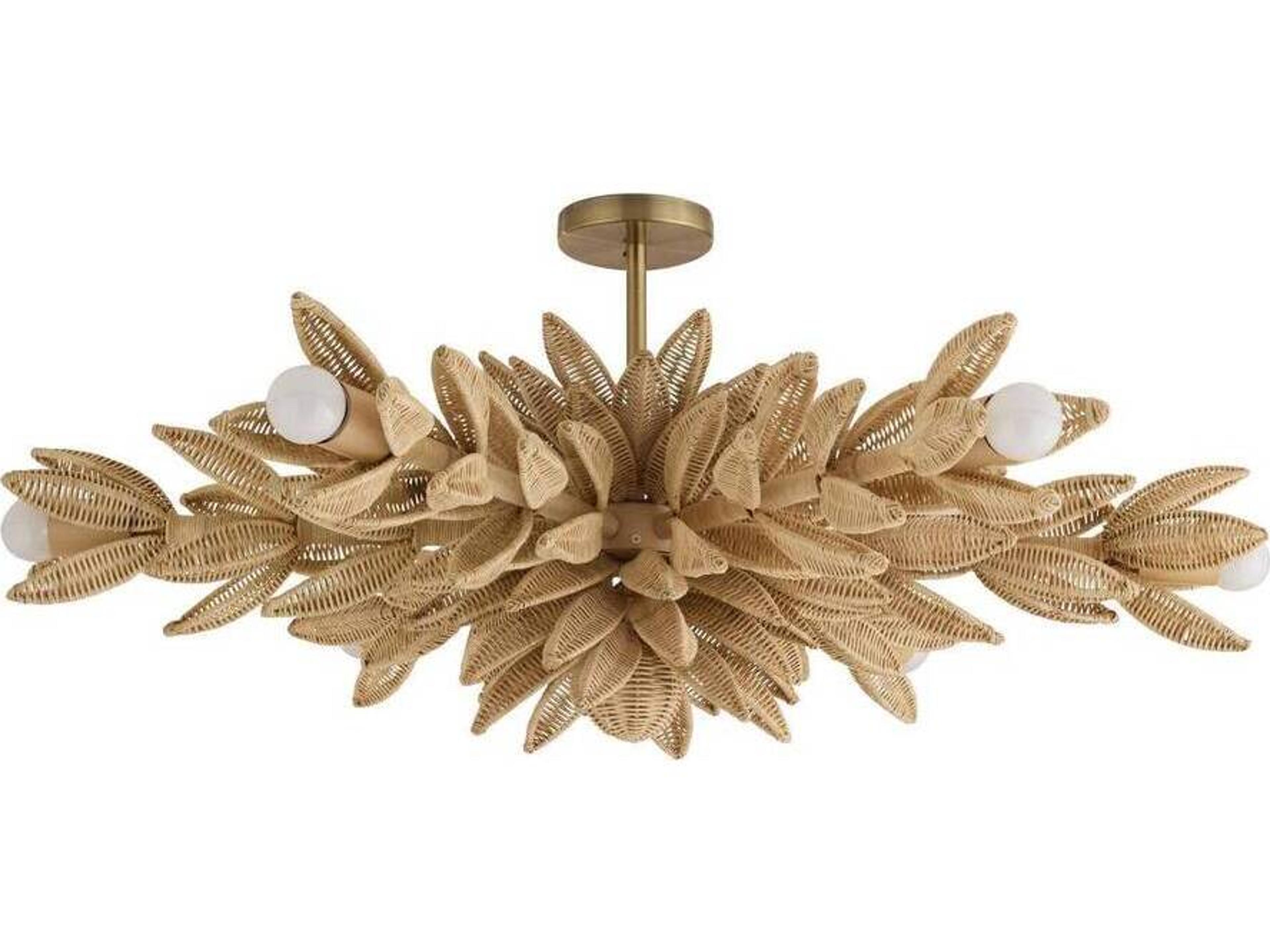 Arteriors Home Kasai Arteriors Home 6-Light Natural Antique Brass Gold Brown Pendant
