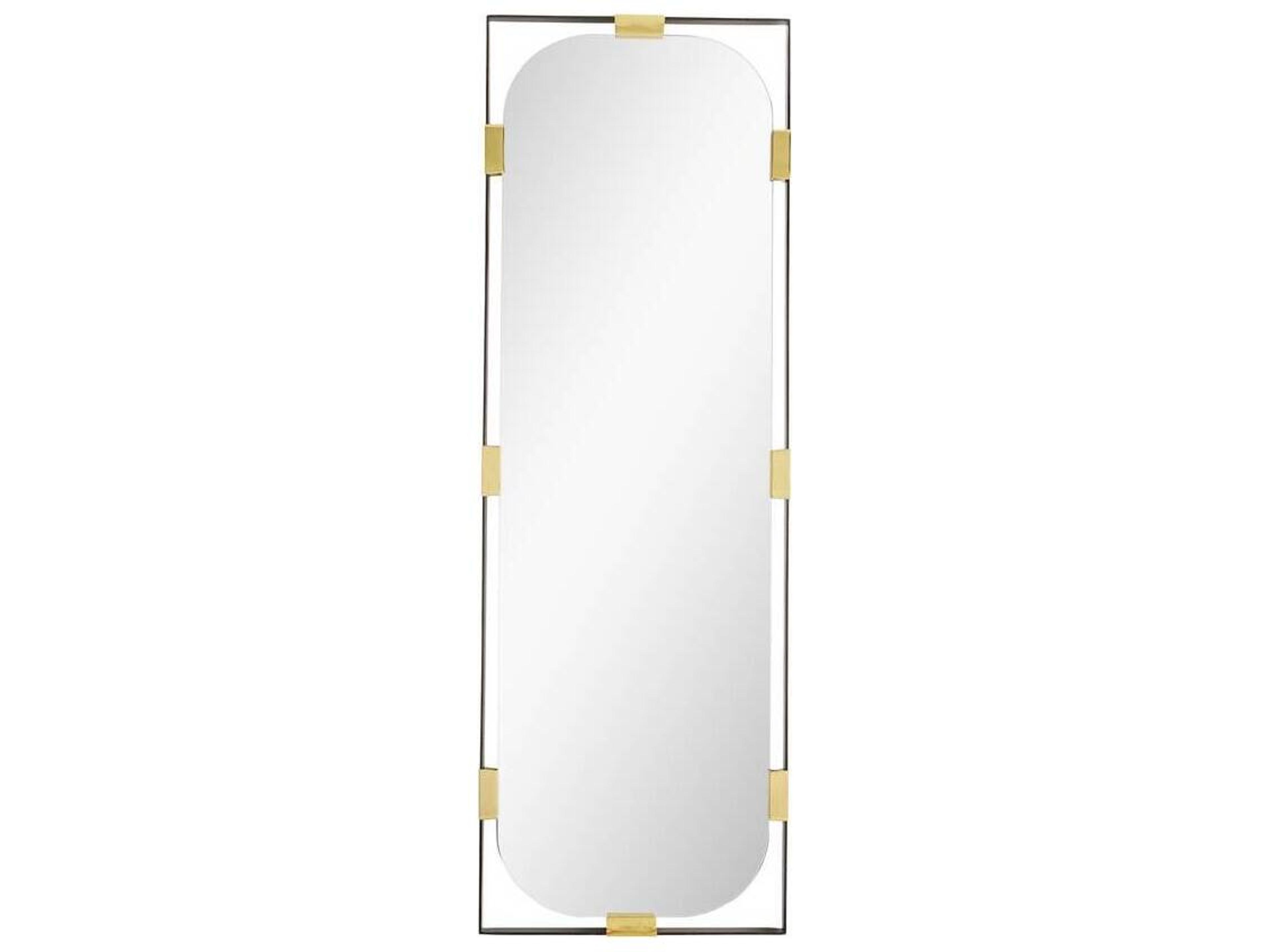 Frankie Floor Mirror Black Nickel and Brass