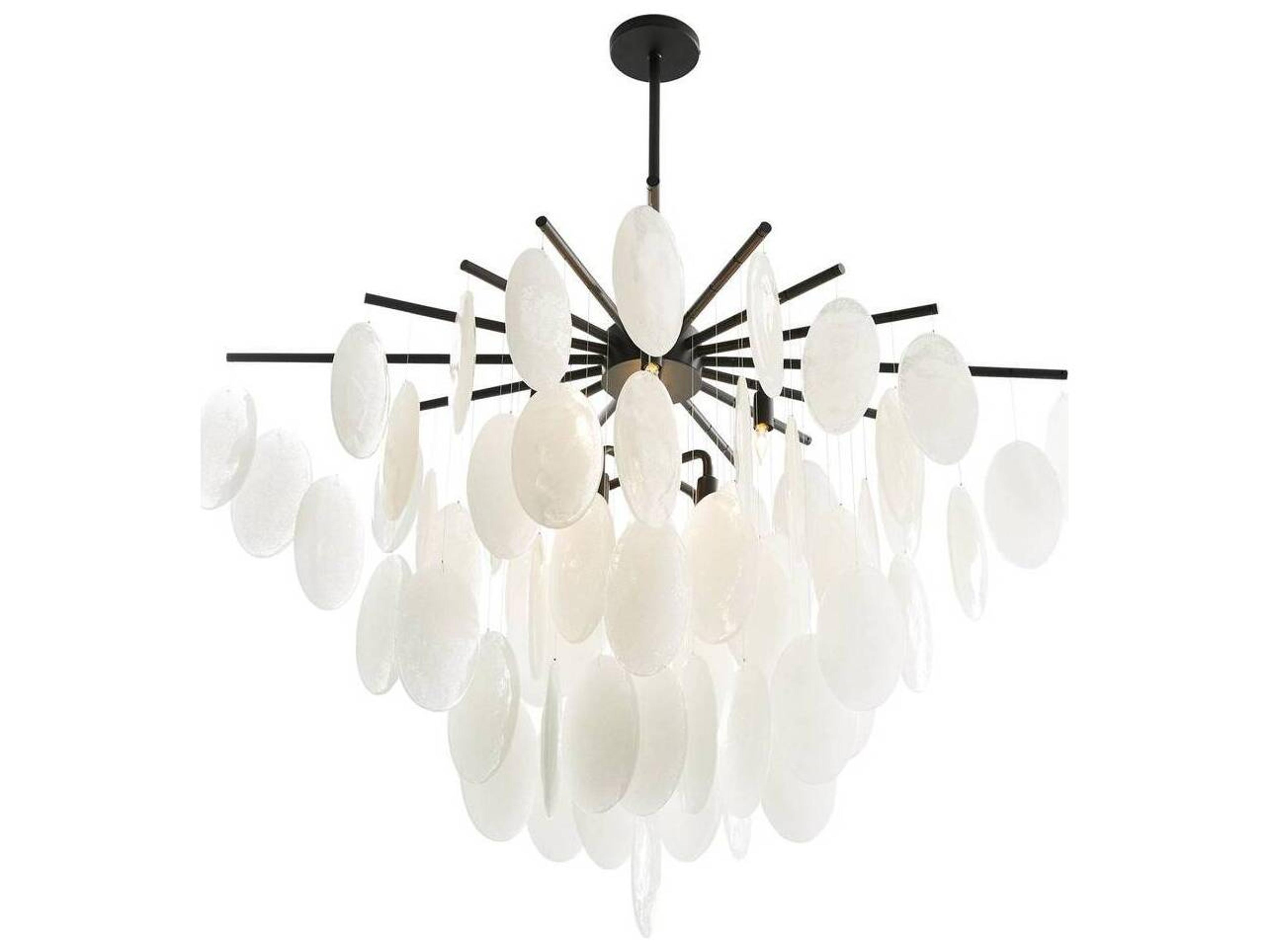 Arteriors Home Jay Jeffers 8-Light Blackened White Glass Linear Chandelier