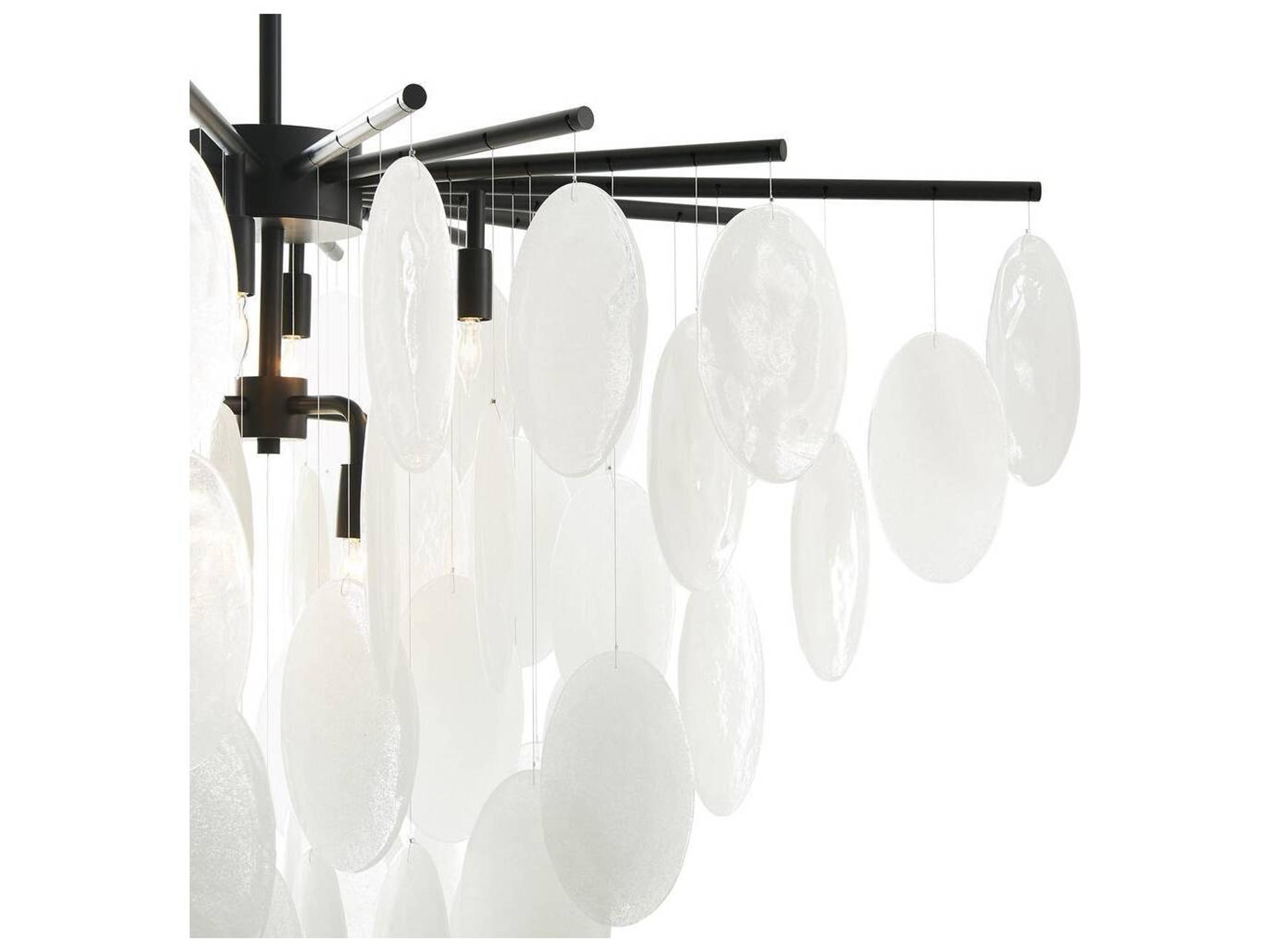 Arteriors Home Jay Jeffers 8-Light Blackened White Glass Linear Chandelier