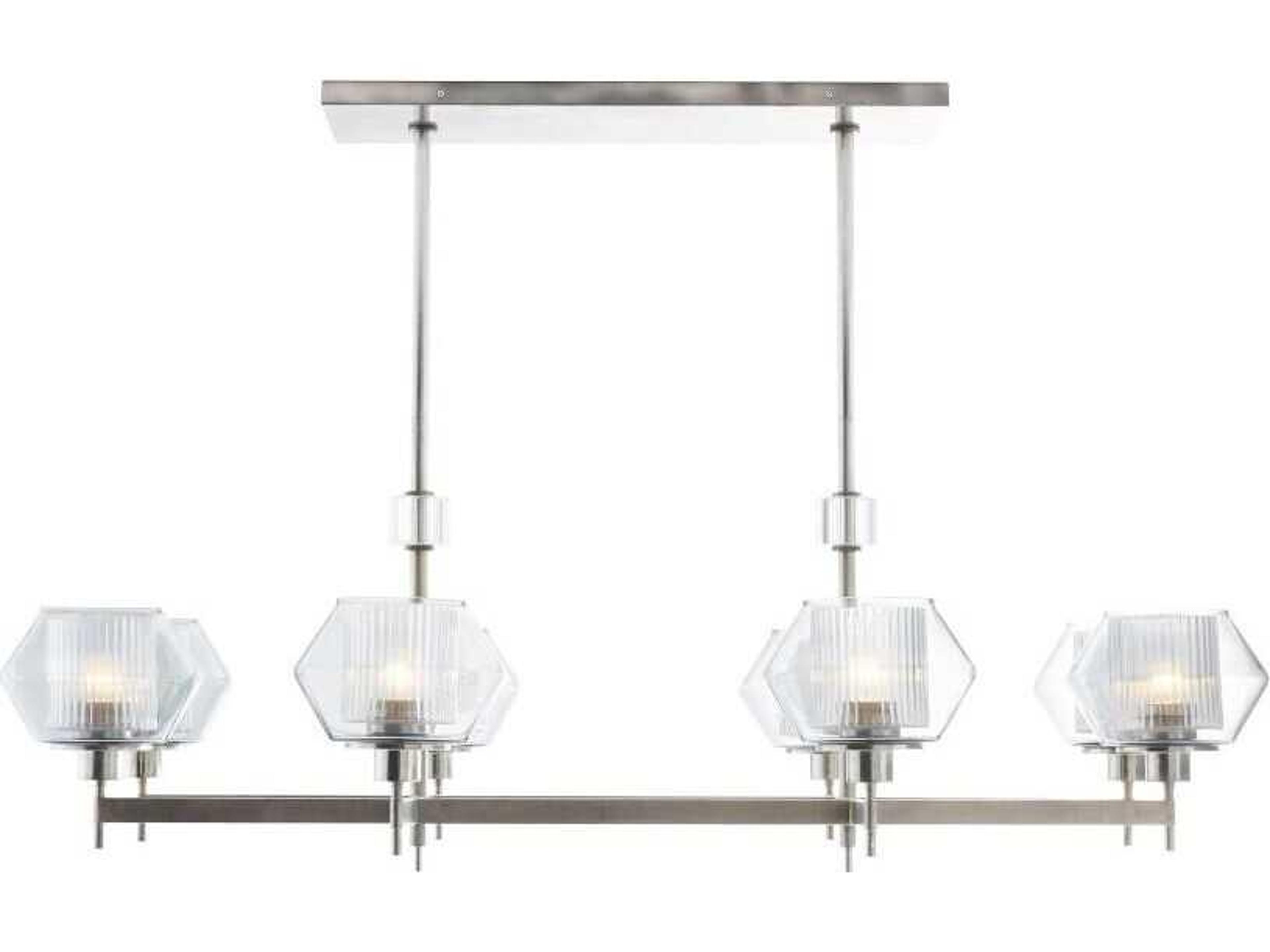 Holm Linear Chandelier Pewter and Steel
