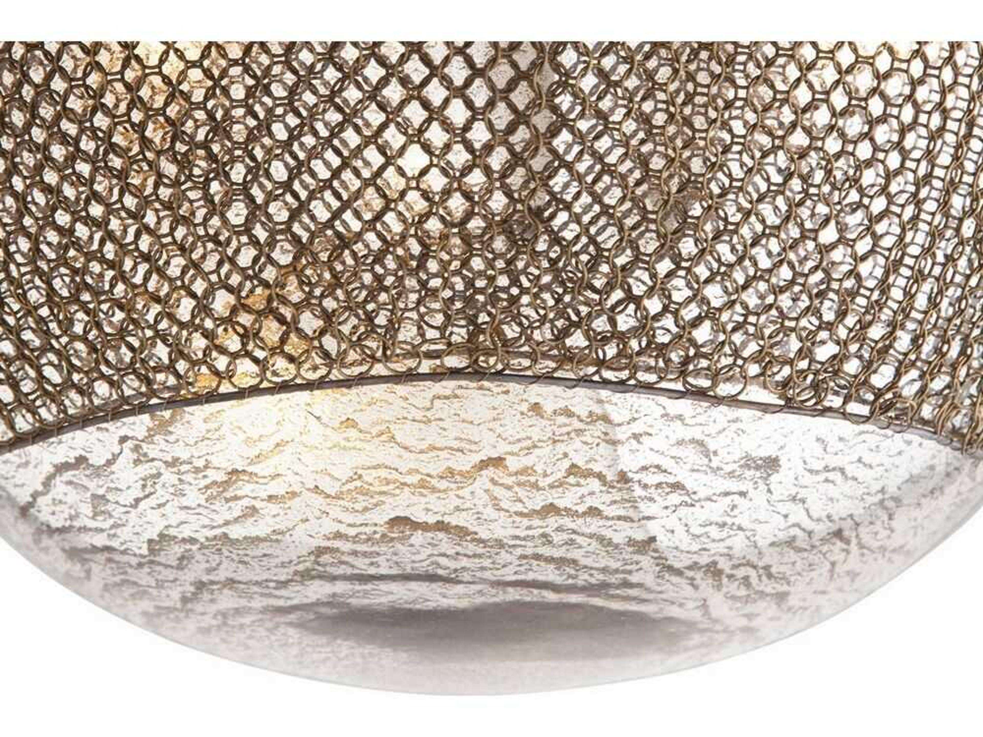 Arteriors Home Chainmail 3-Light Antique Brass Pendant