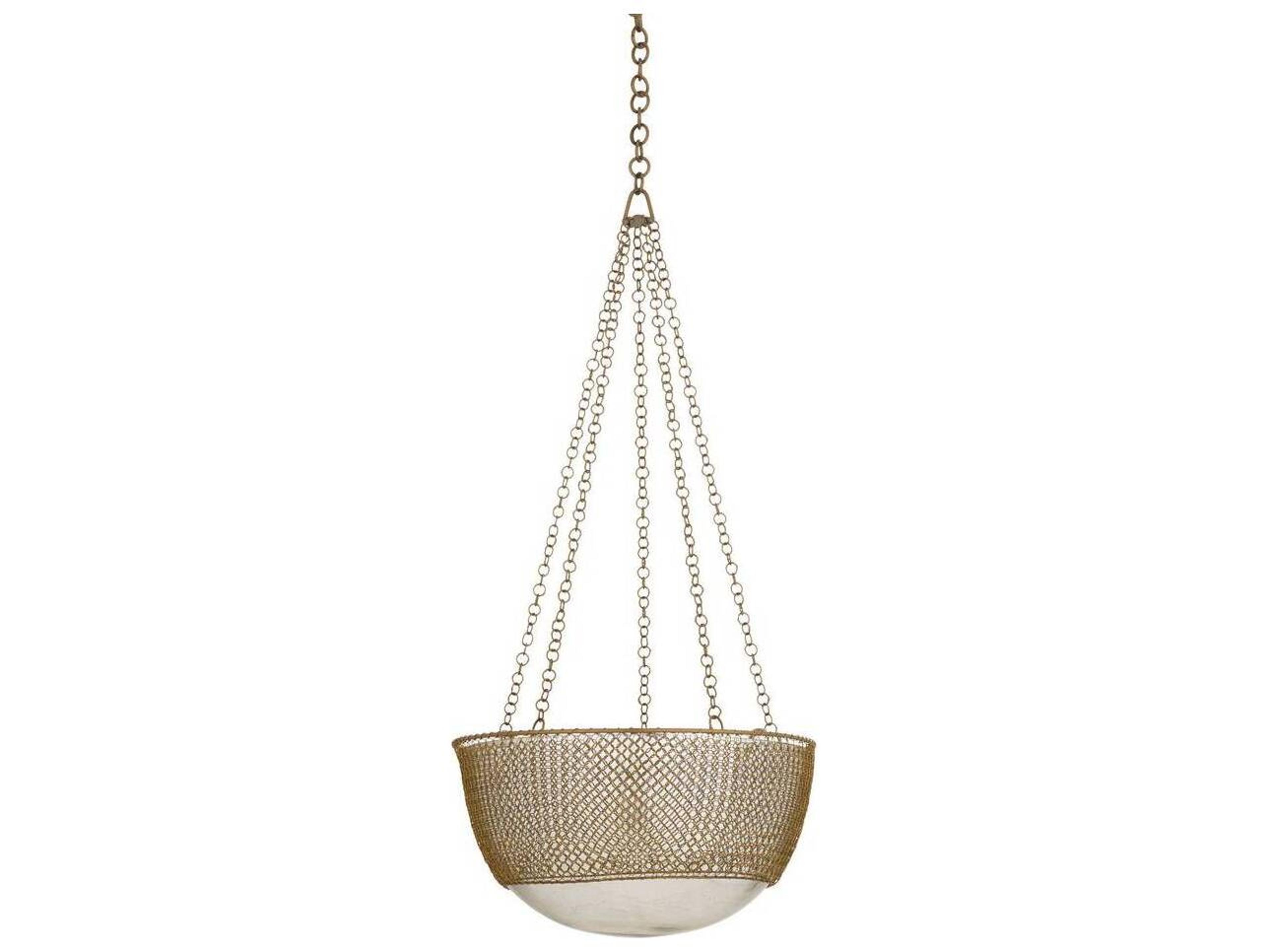 Arteriors Home Chainmail 3-Light Antique Brass Pendant