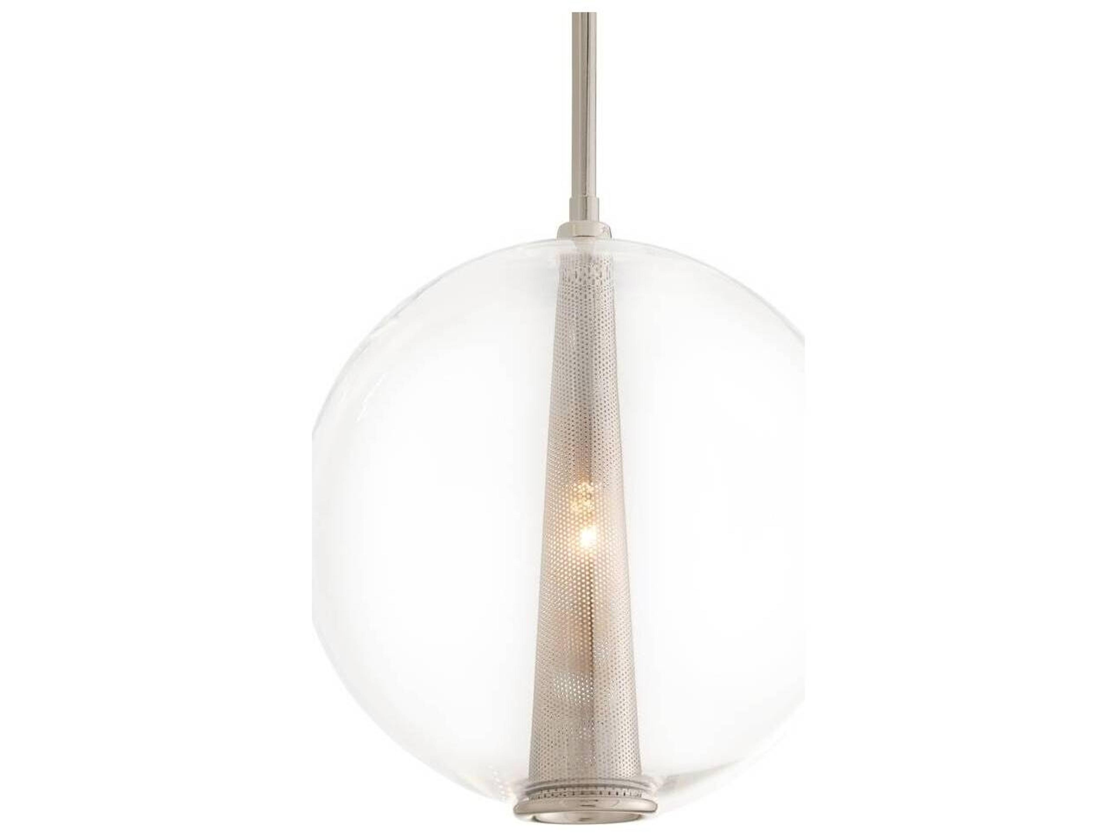 Arteriors Home Laura Kirar 1-Light Clear Nickel Glass Globe Linear Pendant