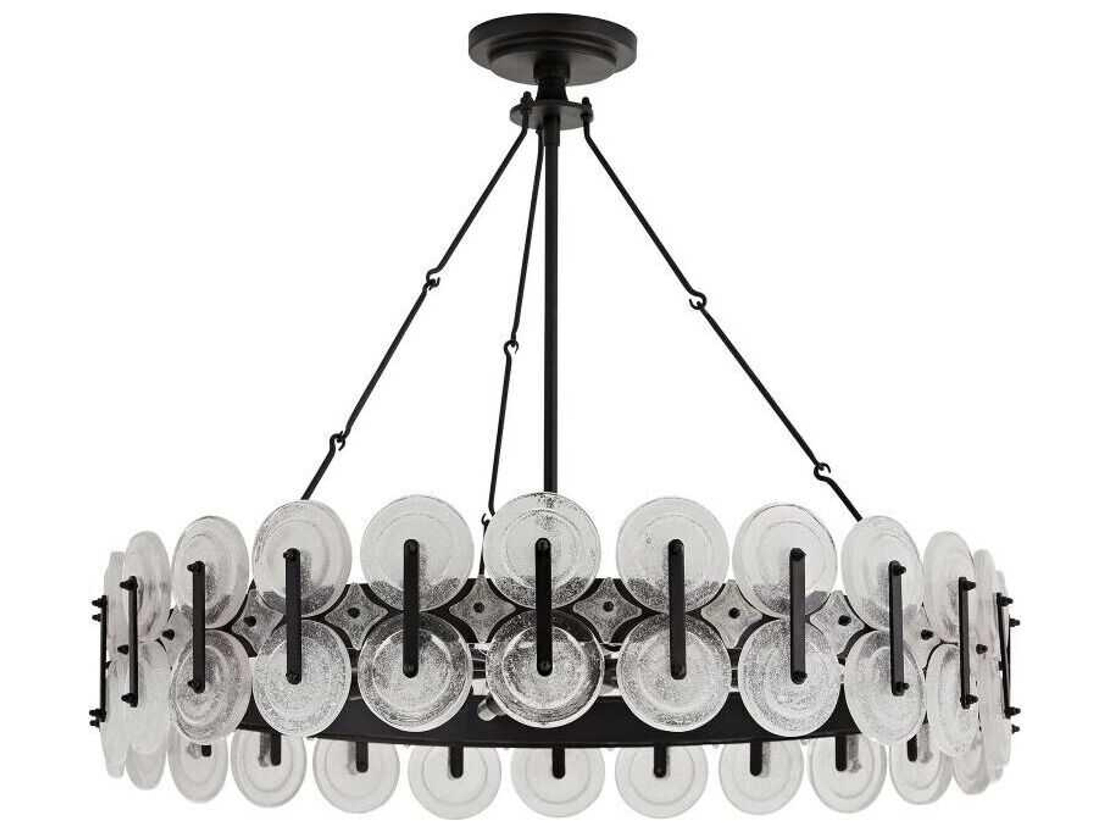 Arteriors Home Rondelle 8-Light Blackened Iron Round Pendant