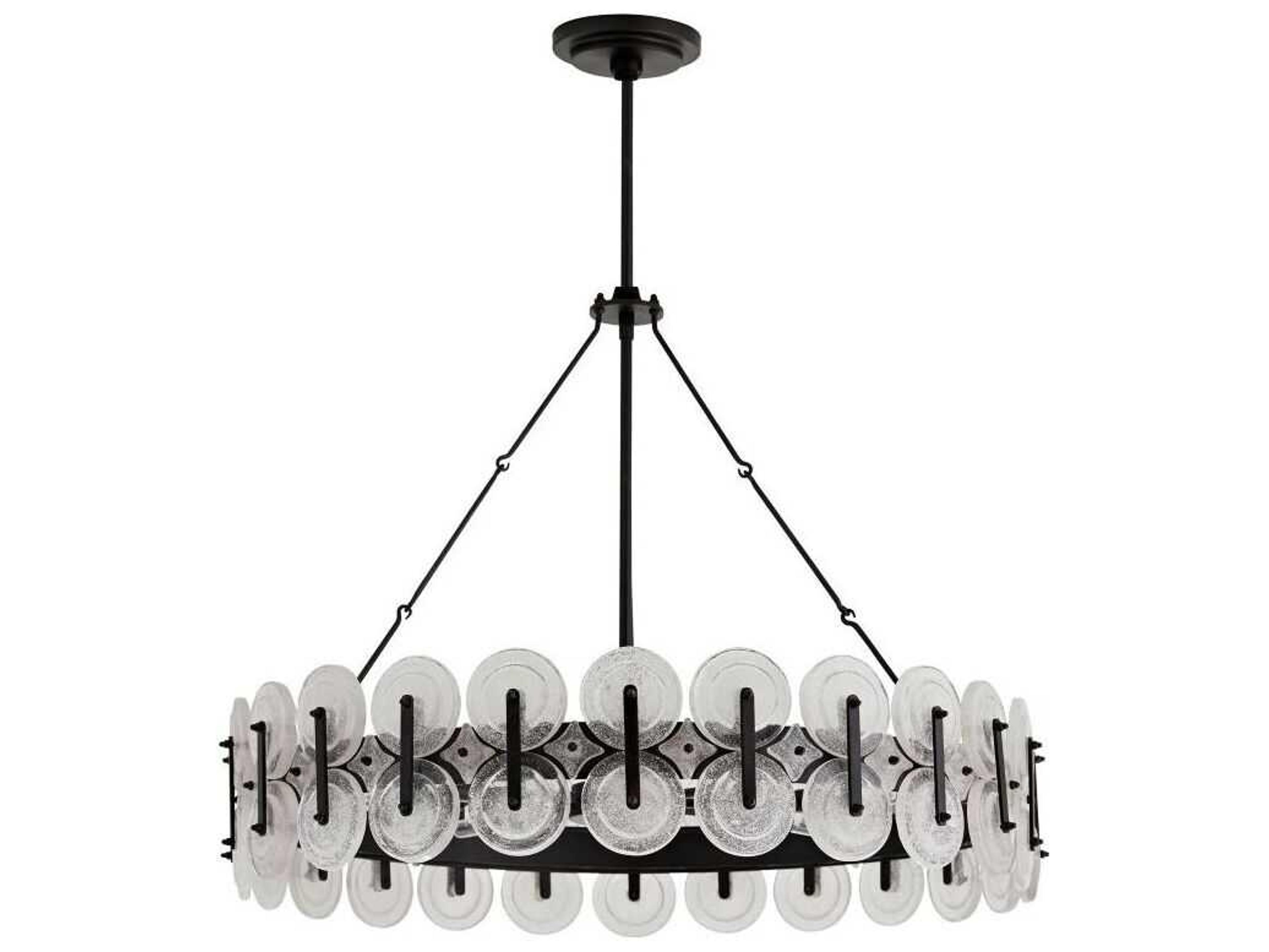 Rondelle Chandelier Industrial Blackened Iron