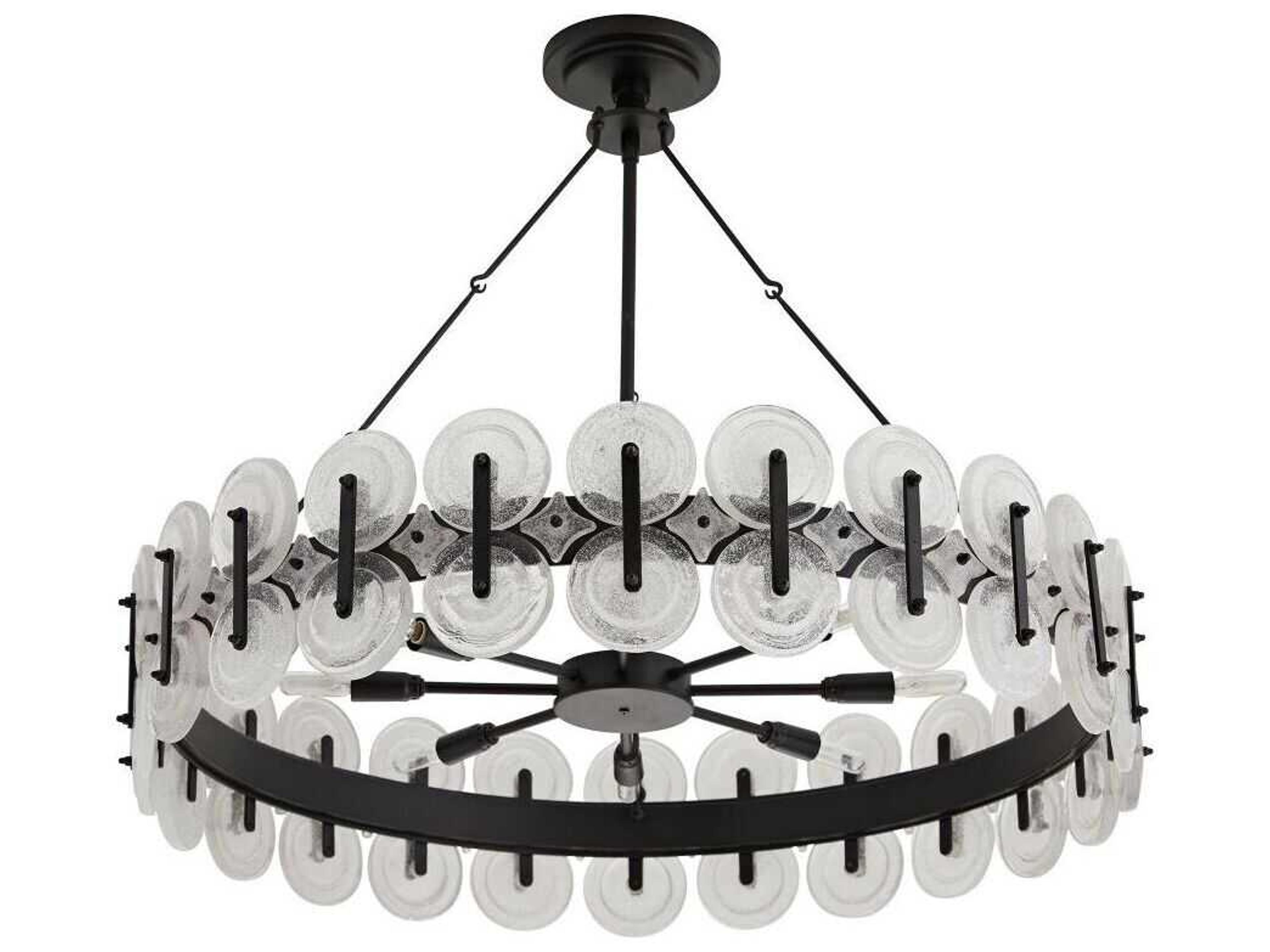 Arteriors Home Rondelle 8-Light Blackened Iron Round Pendant