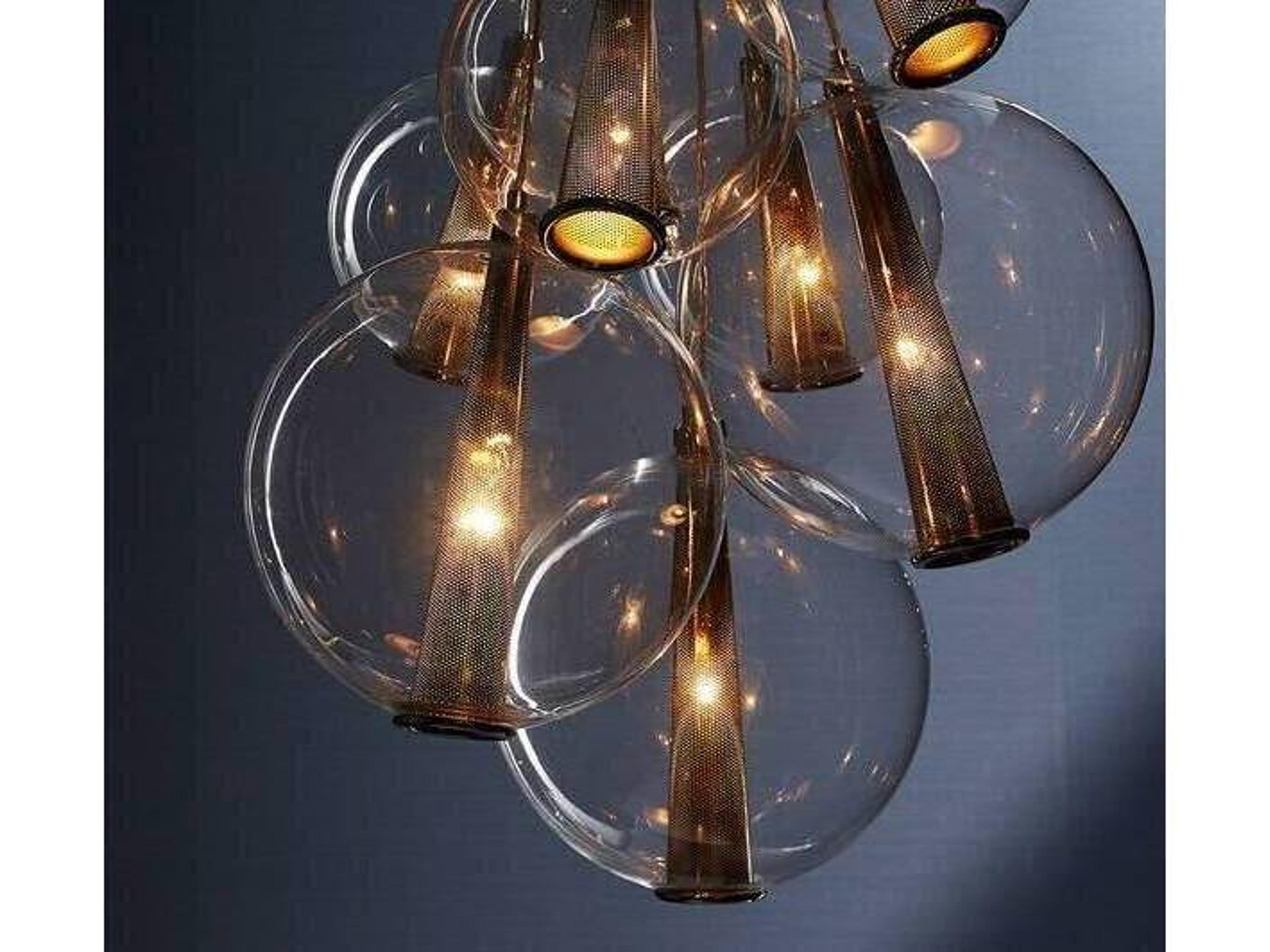 Arteriors Home Laura Kirar Caviar 8-Light Polished Nickel Globe Pendant