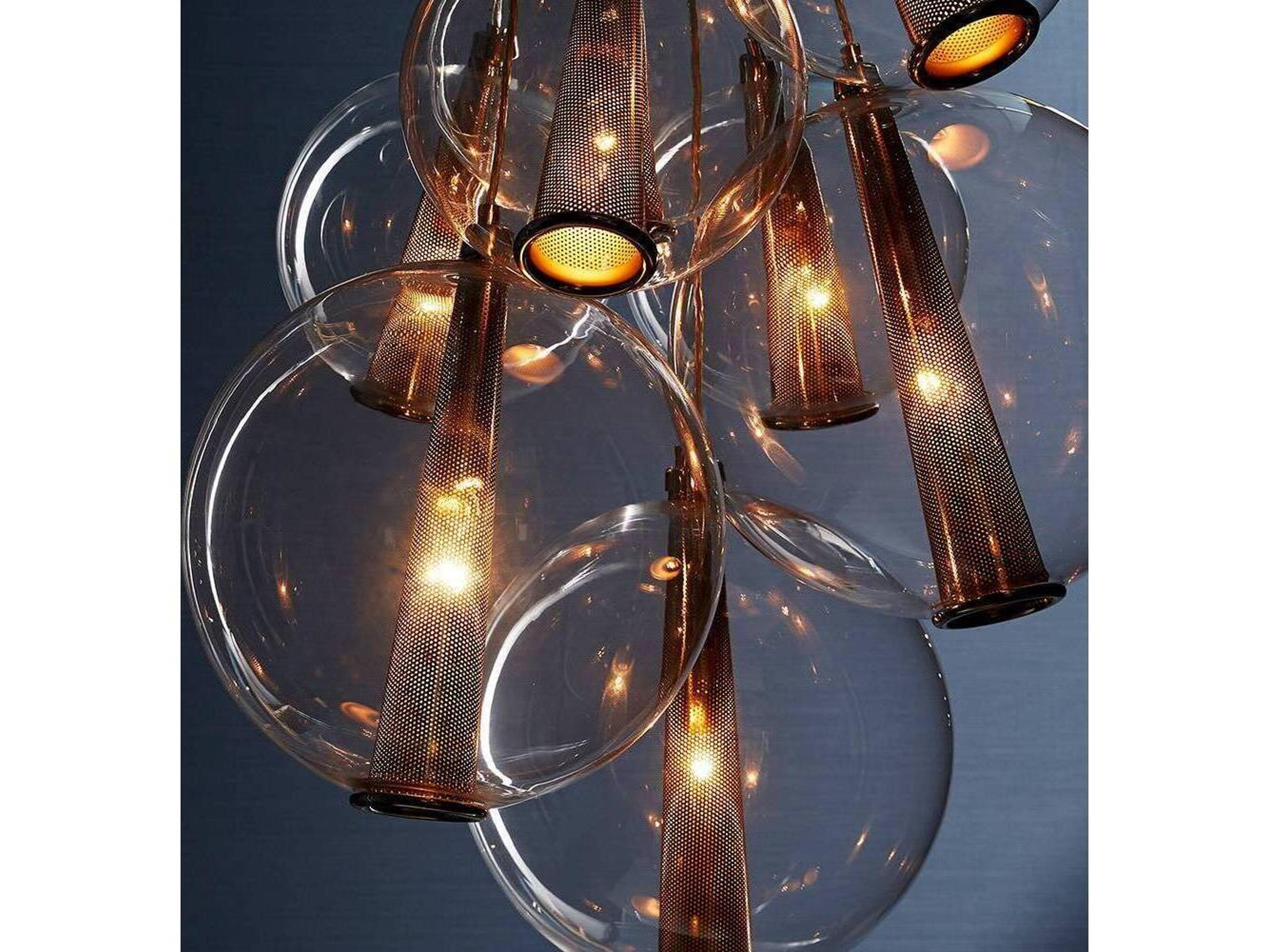 Arteriors Home Laura Kirar Caviar 8-Light Brown Nickel Globe Pendant