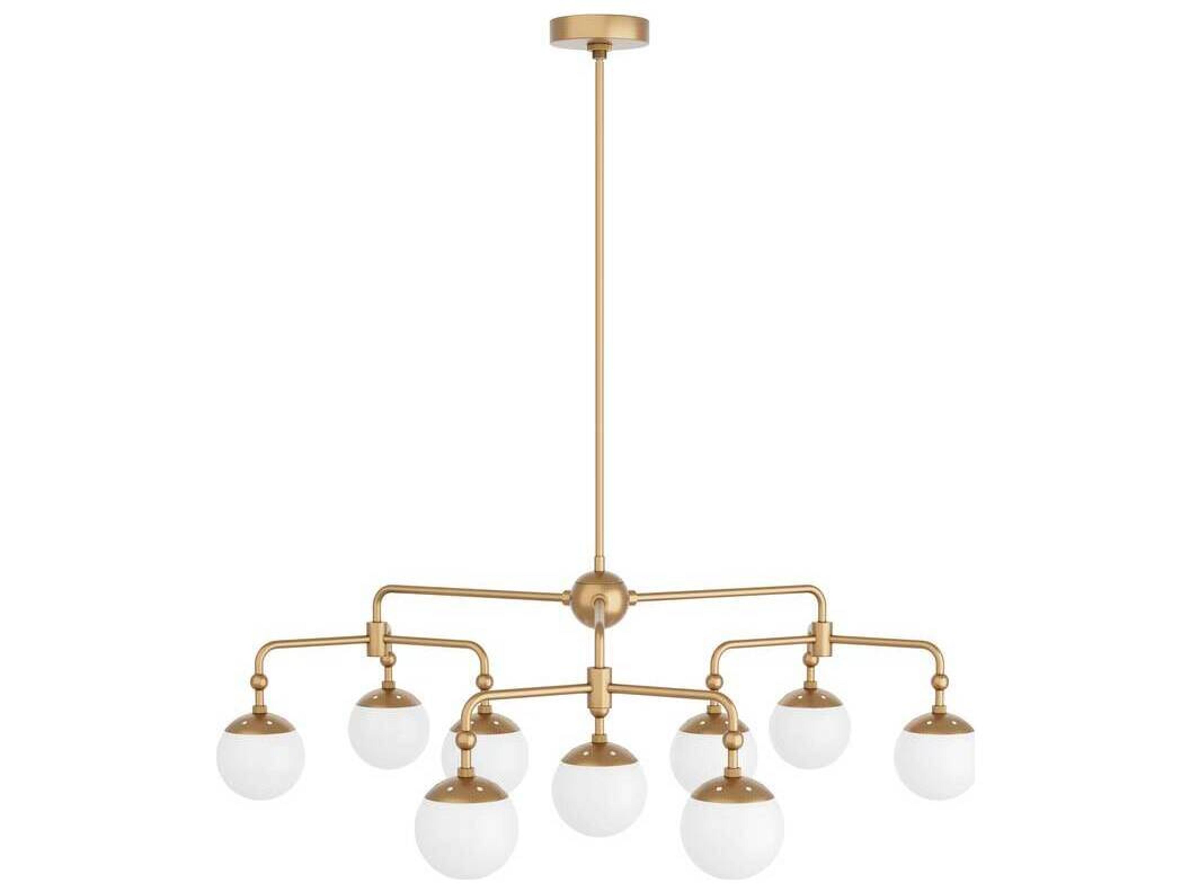9-Light Antique Brass Globe Chandelier