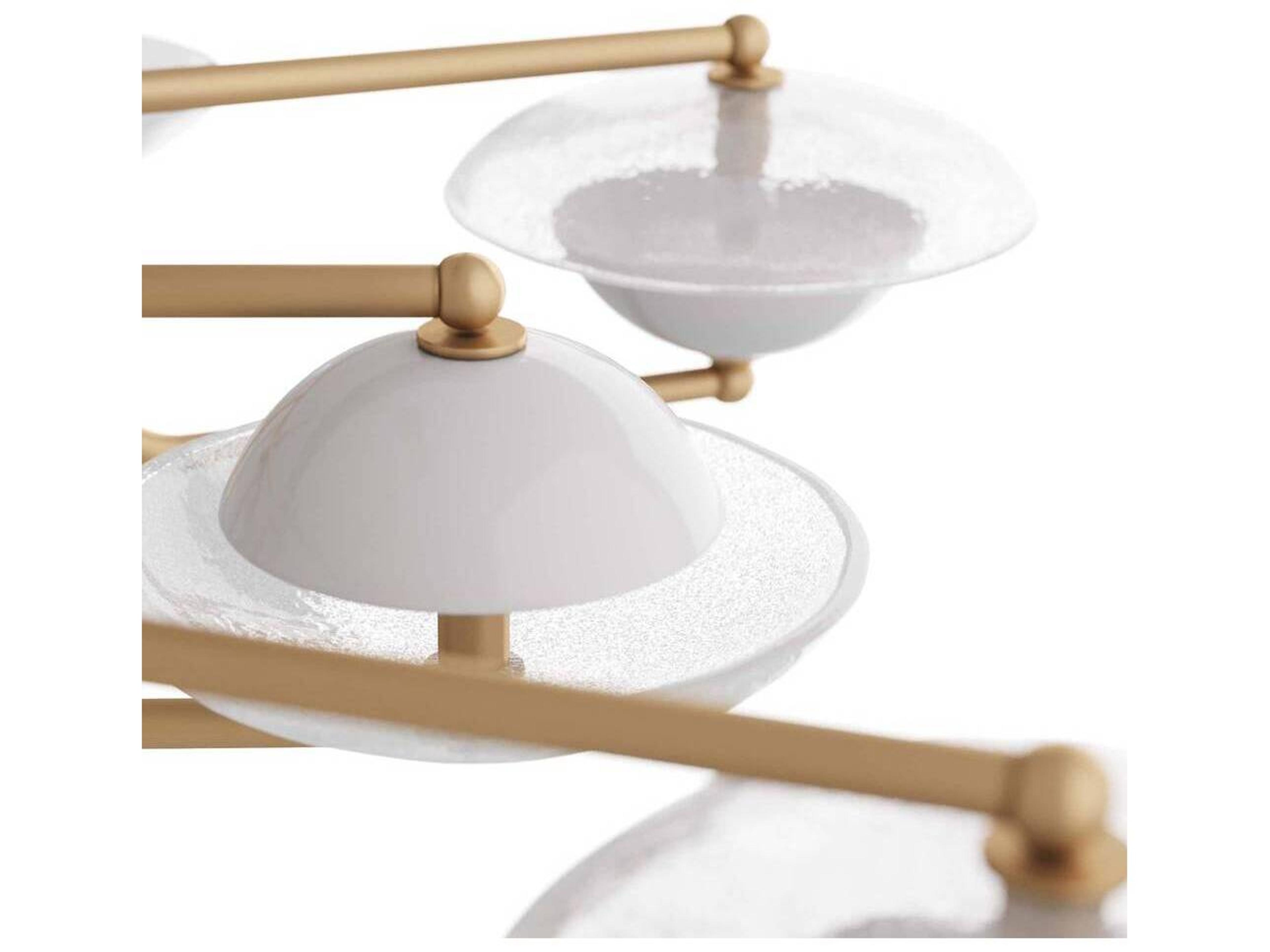 Arteriors Home 8-Light Clear Seedy Brass Bowl Linear Island Pendant