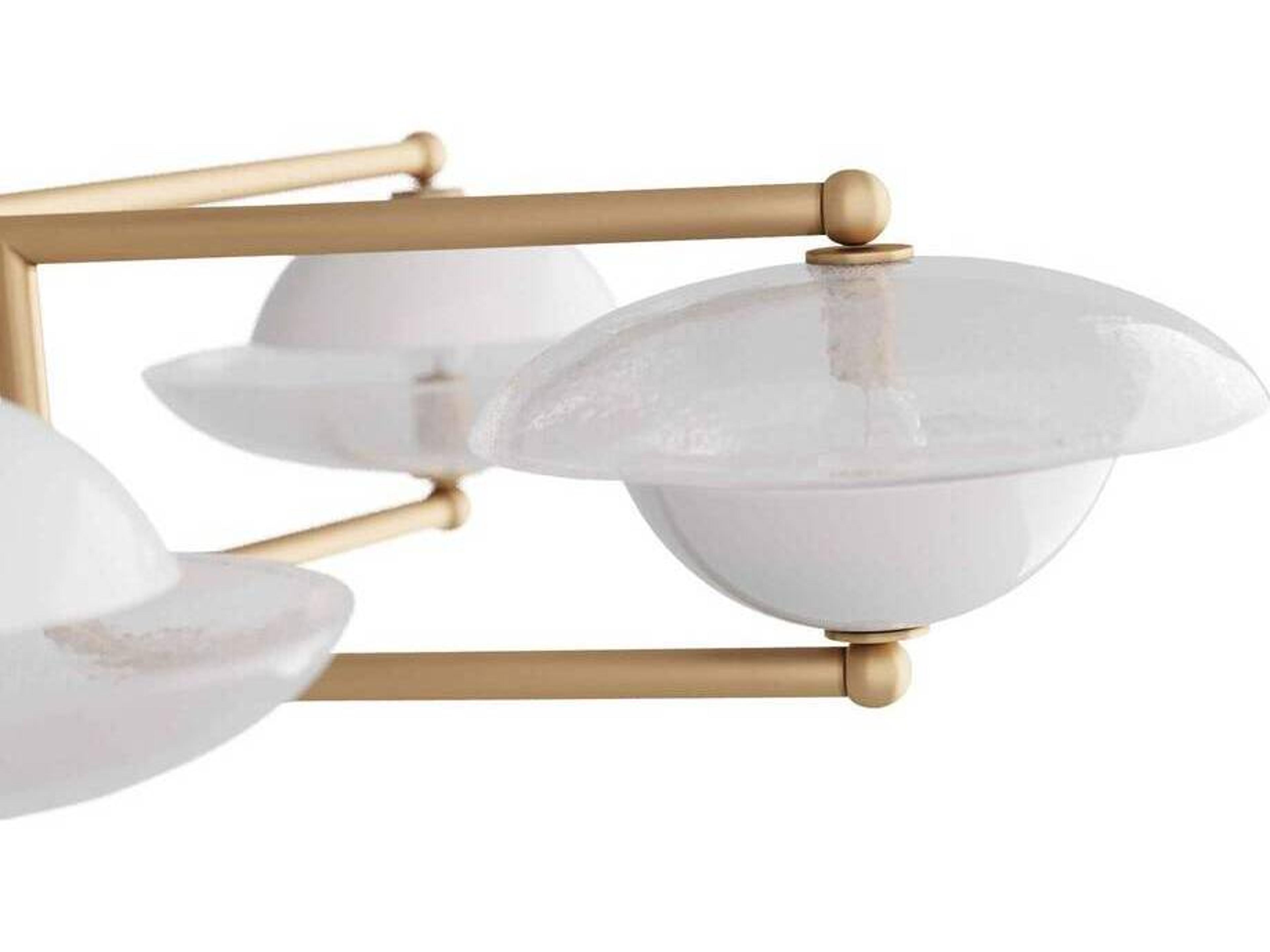 Arteriors Home 8-Light Clear Seedy Brass Bowl Linear Island Pendant