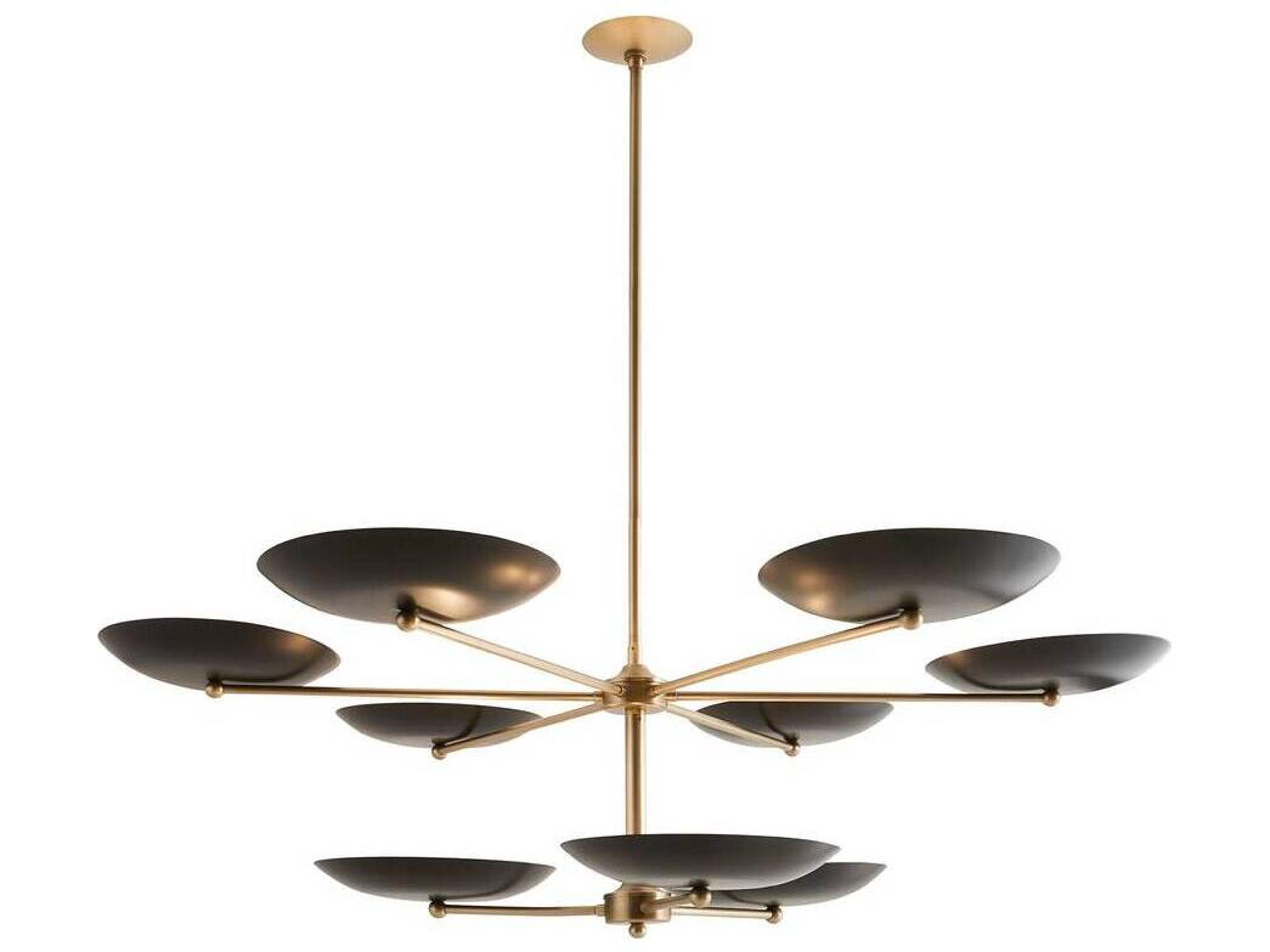 Griffith 9-Light Two Tiered Chandelier in Bronze and Antique Brass