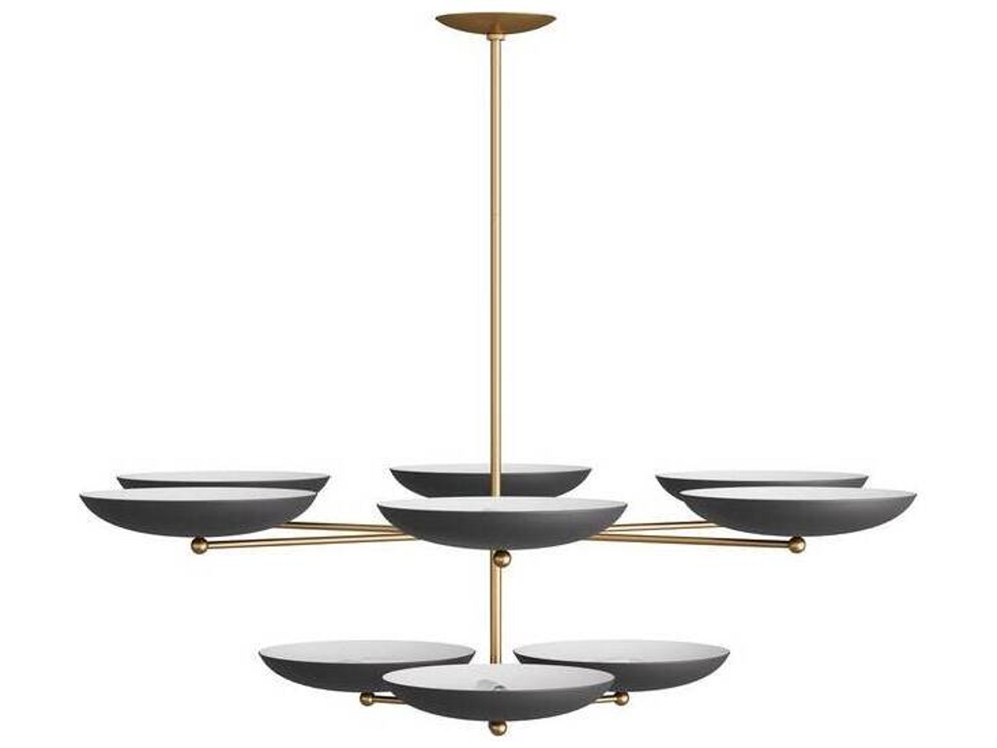 Arteriors Home Griffith 9-Light Bronze Antique Brass Bowl Chandelier