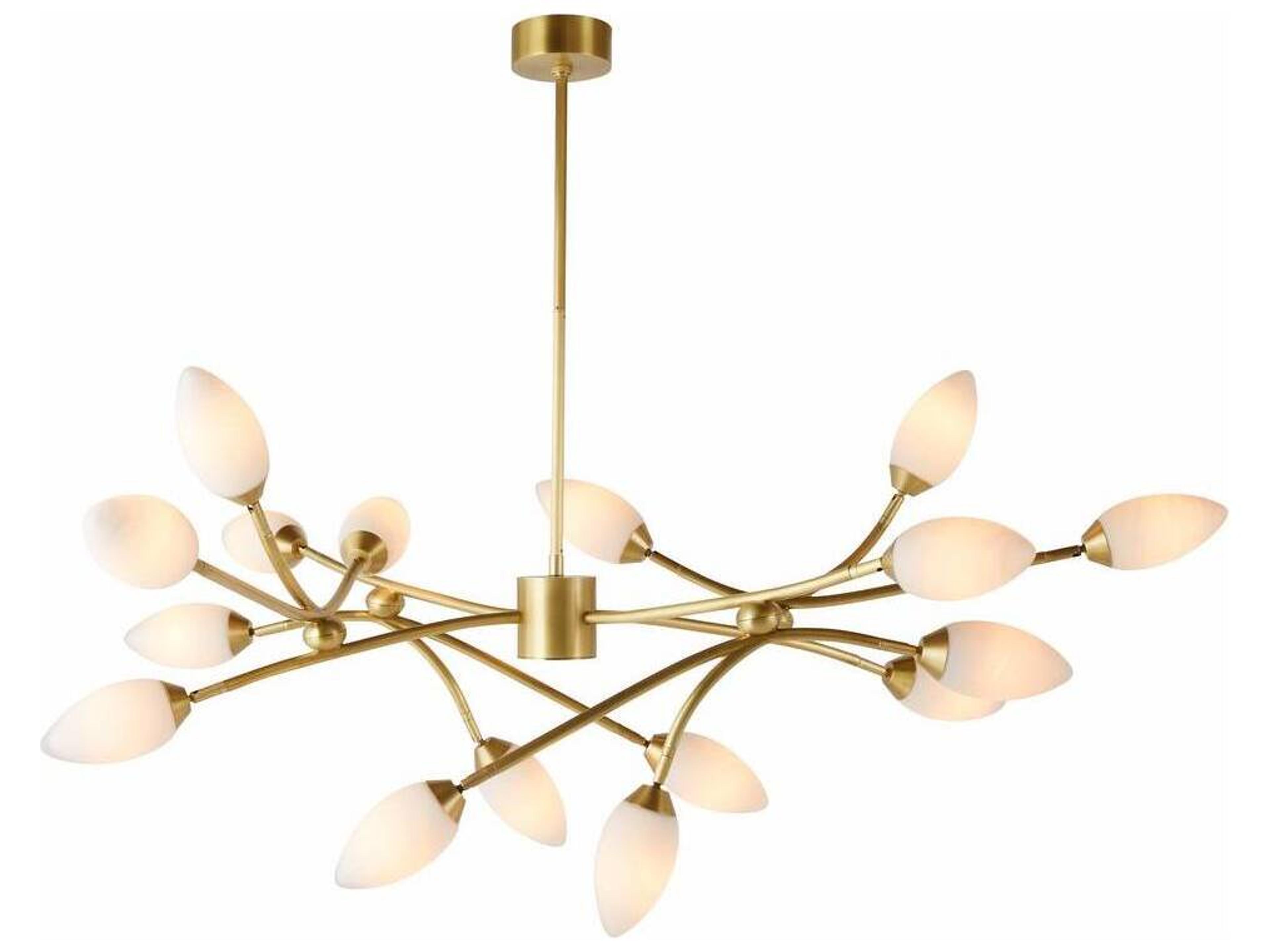 Ember Chandelier Antique Brass Sculptural Light Fixture