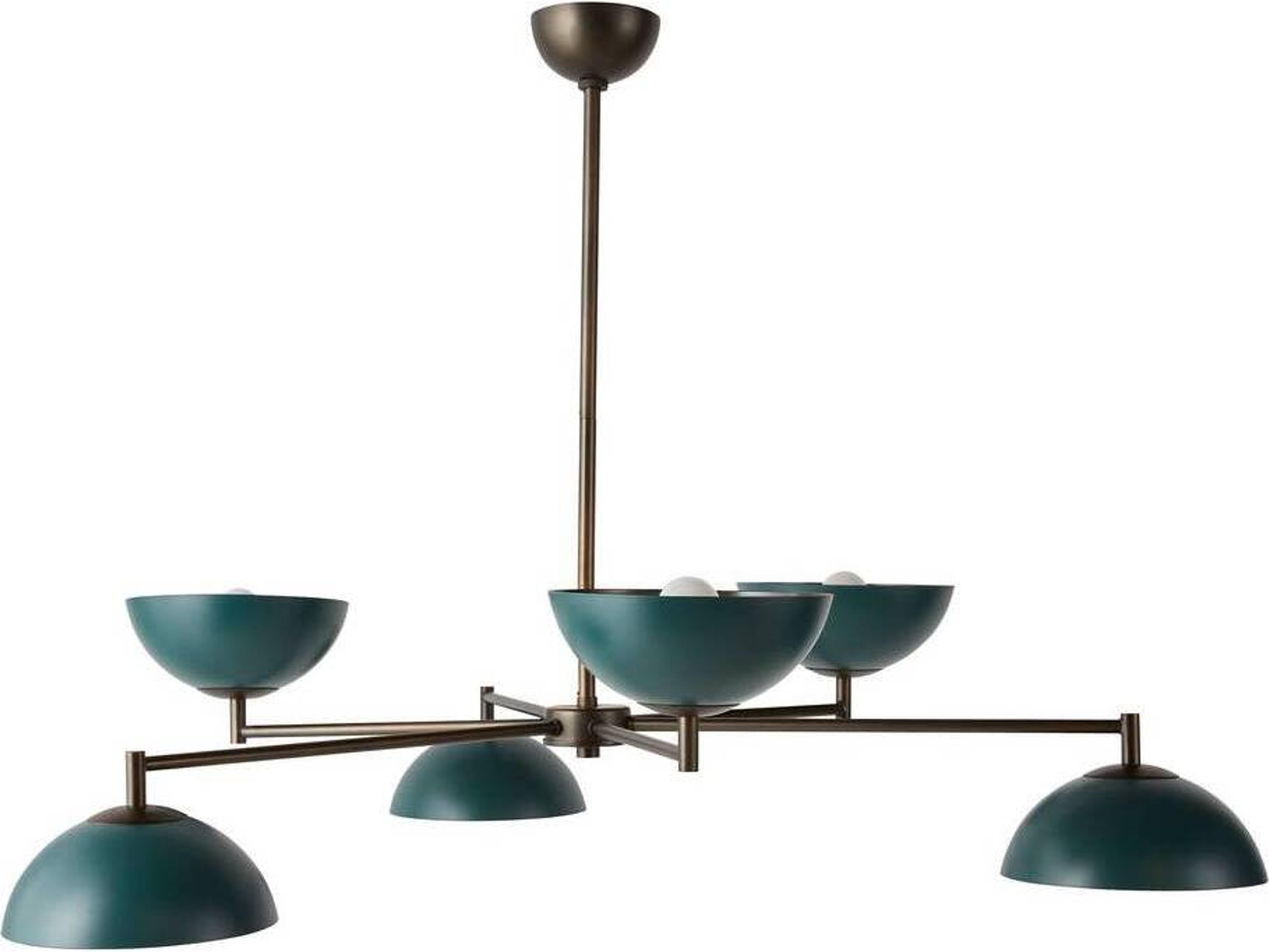Arteriors Home Evansville 6-Light Aegean English Bronze Green Dome Pendant
