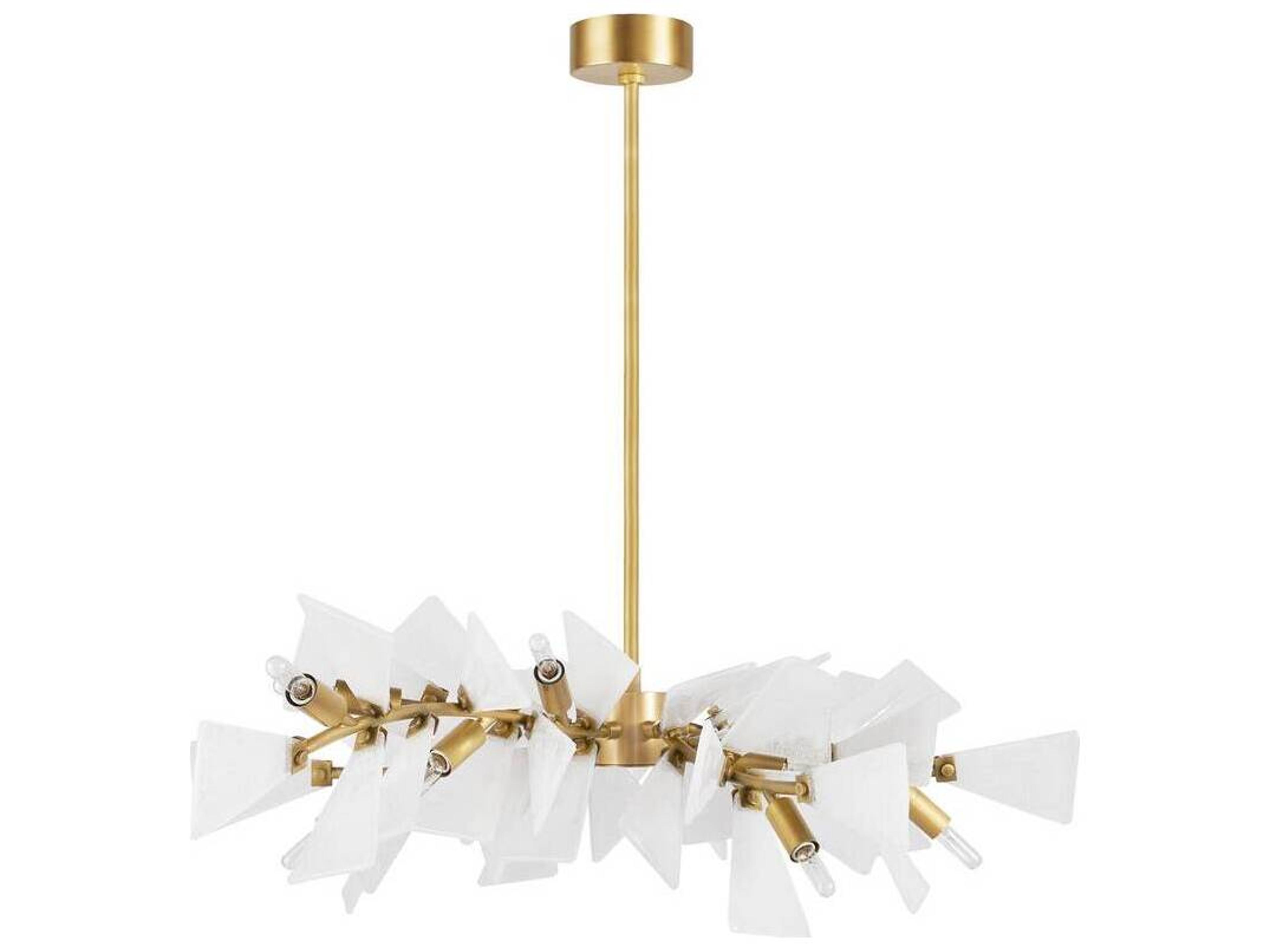 Arteriors Home Delmar 16-Light Clear Seedy Antique Brass Island Pendant