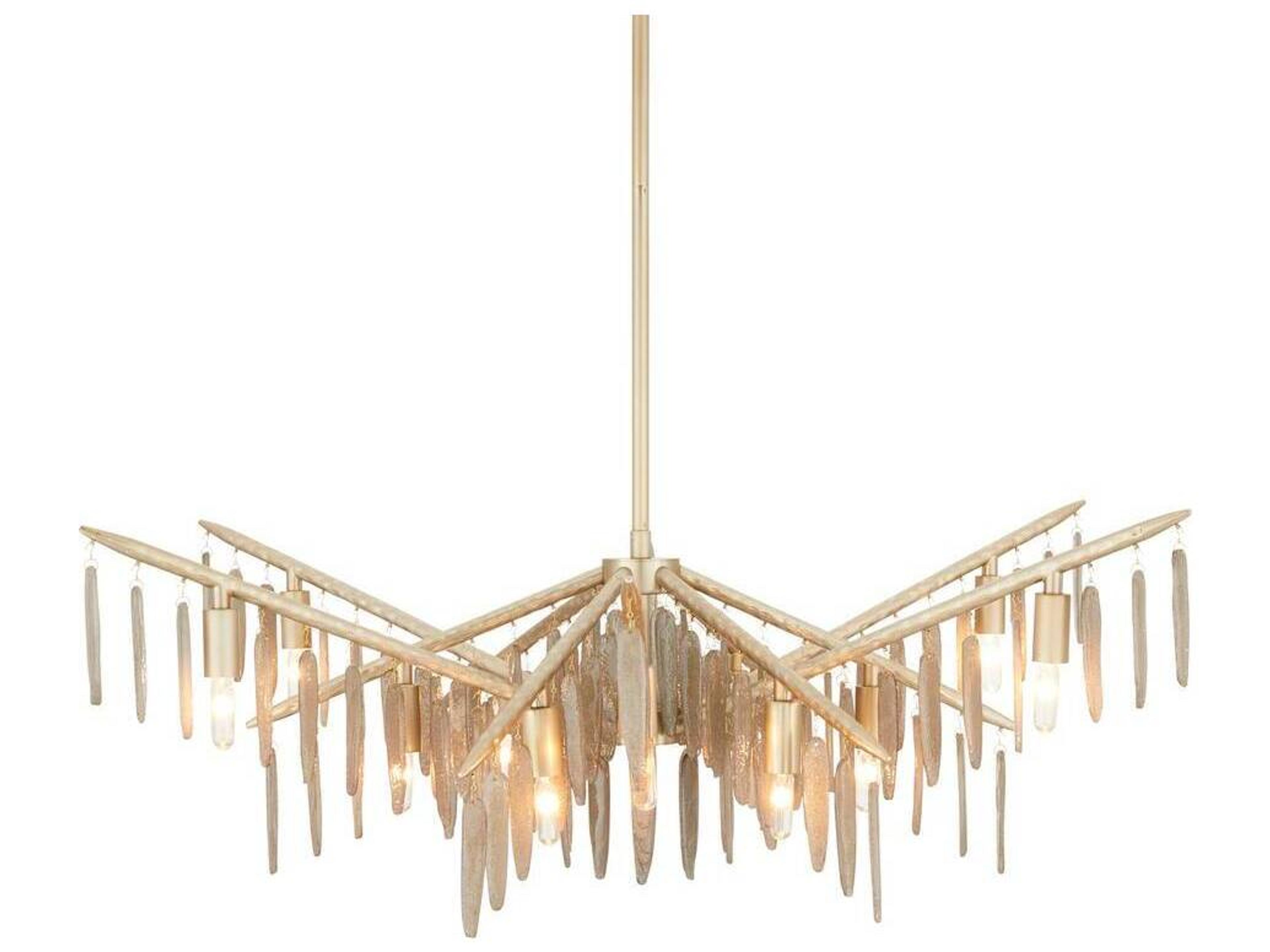 Arteriors Home Gia 12-Light Smoke Champagne Brass Linear Chandelier