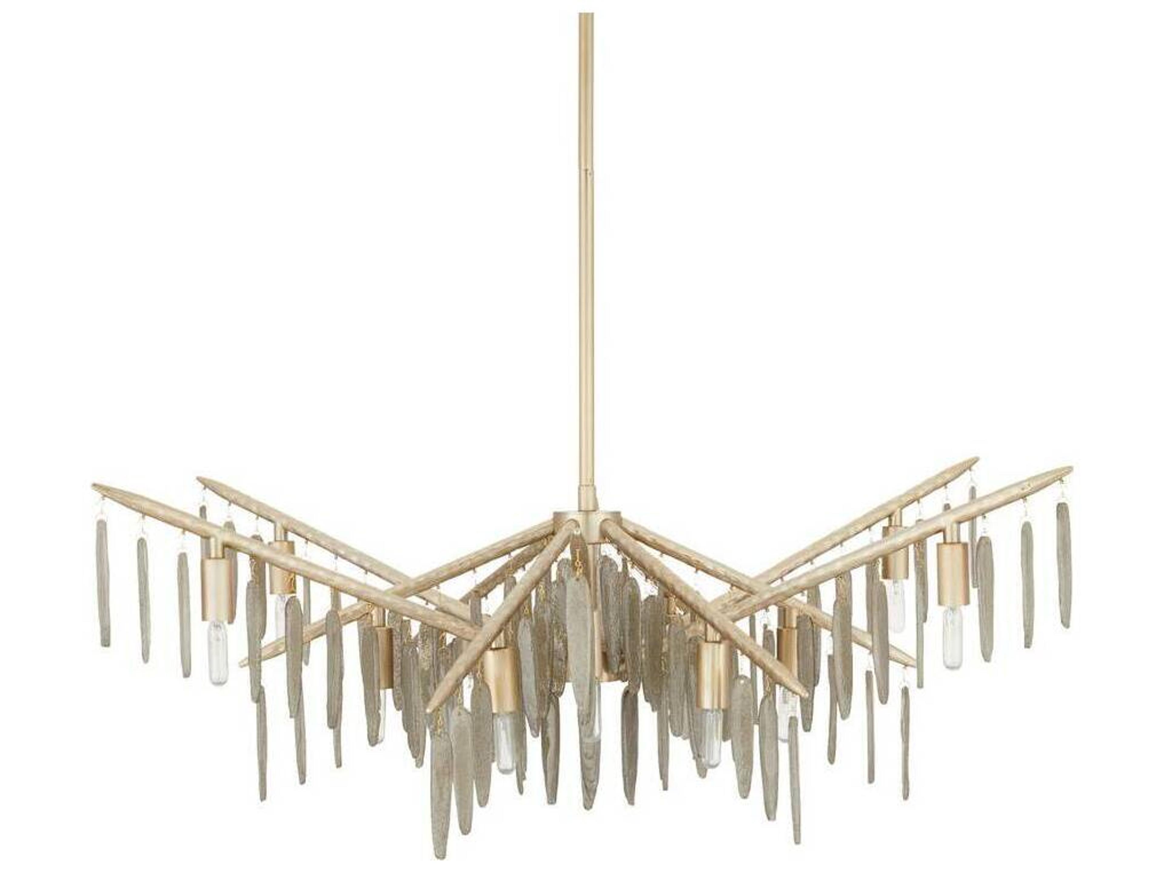 Arteriors Home Gia 12-Light Smoke Champagne Brass Linear Chandelier