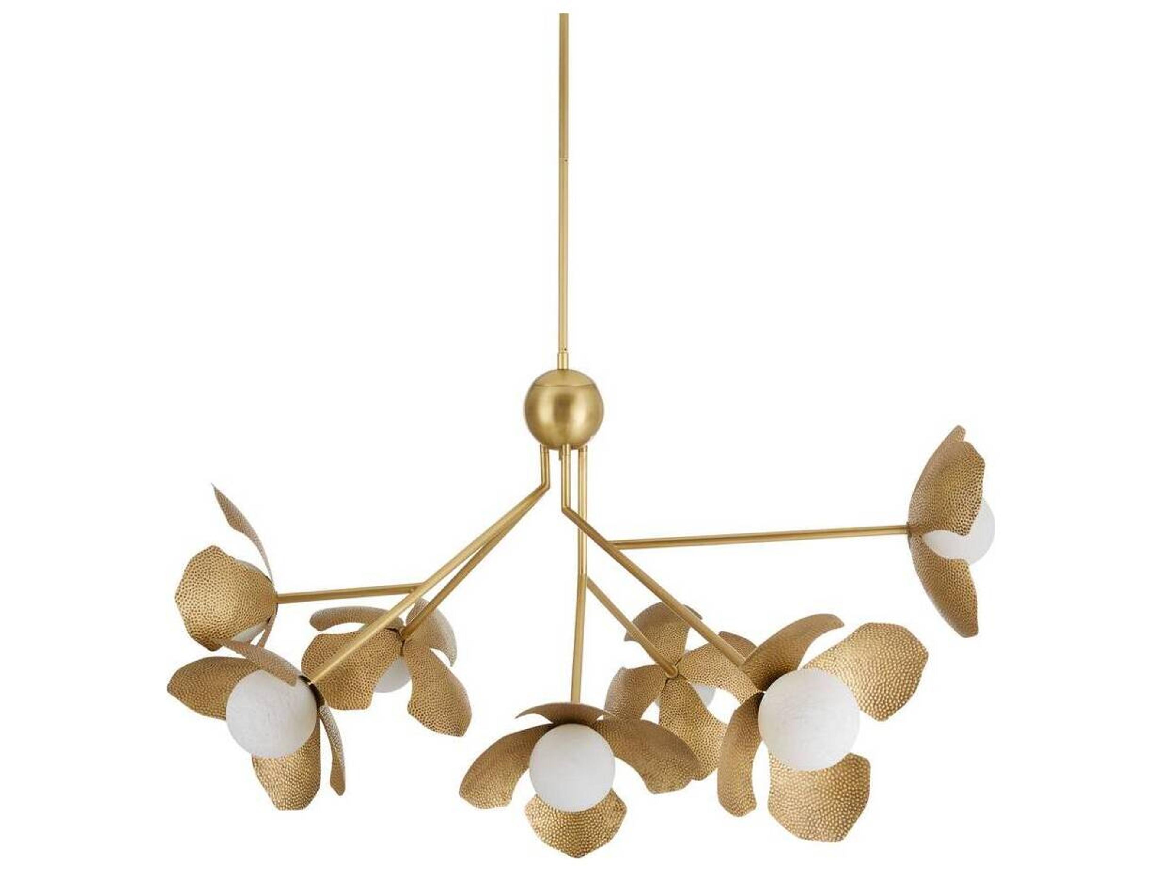 Arteriors Home Generosa 7-Light Antique Brass Swirl Globe Chandelier