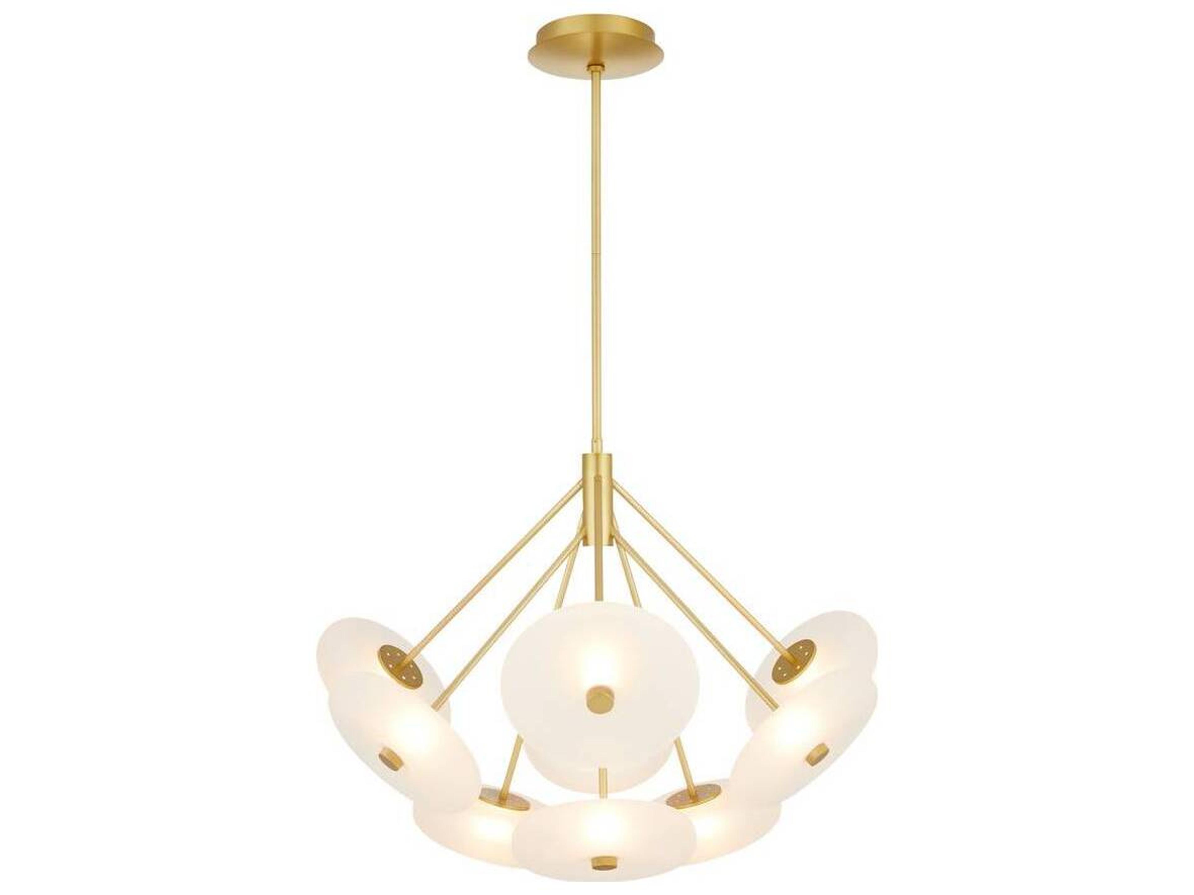 Helios LED Chandelier Modern Orbiting Glass Disc Light