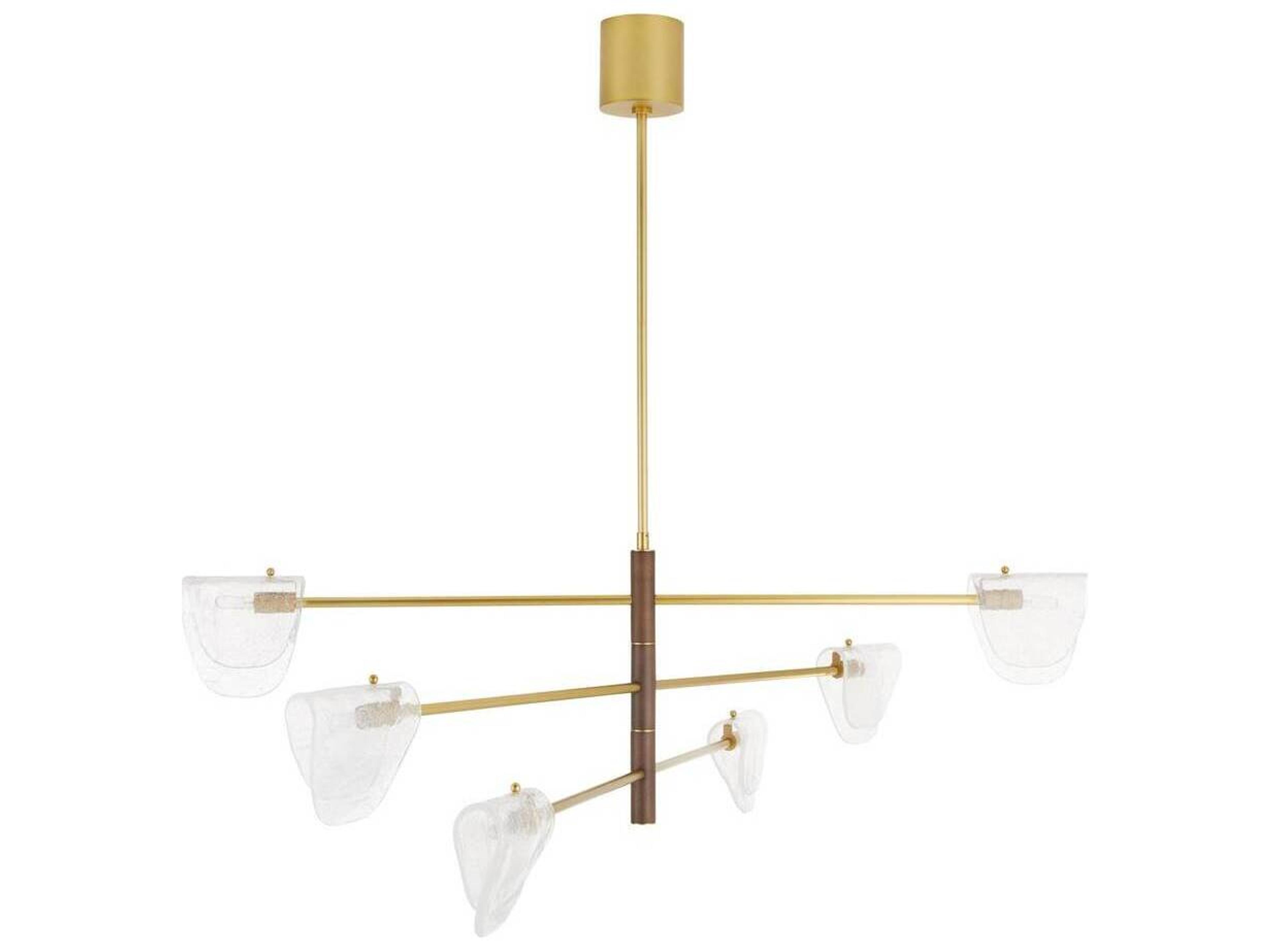 Arteriors Home Hockless 6-Light Clear Antique Brass Chandelier