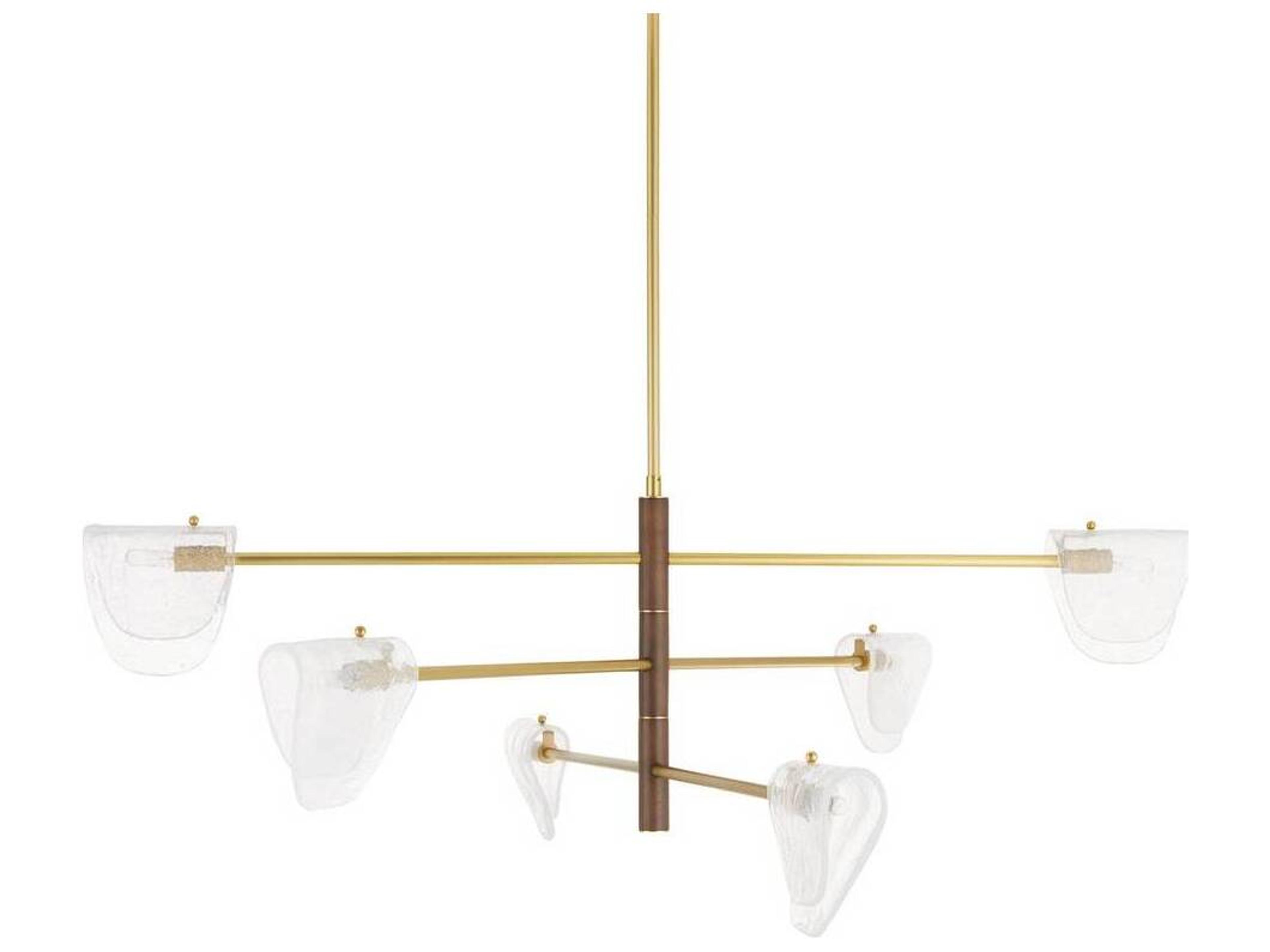 Arteriors Home Hockless 6-Light Clear Antique Brass Chandelier