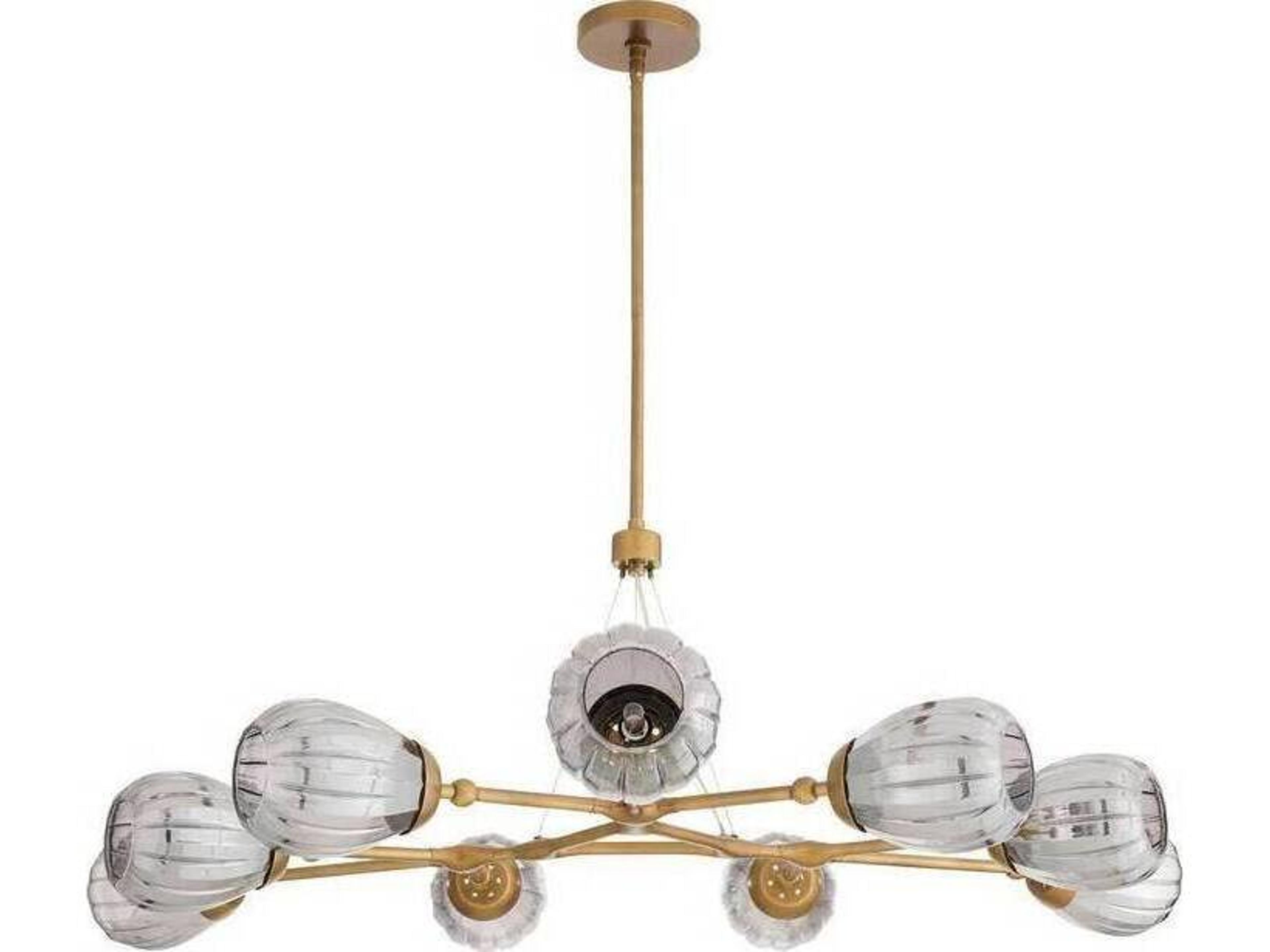 Smyth Round Chandelier Modern Brass and Glass