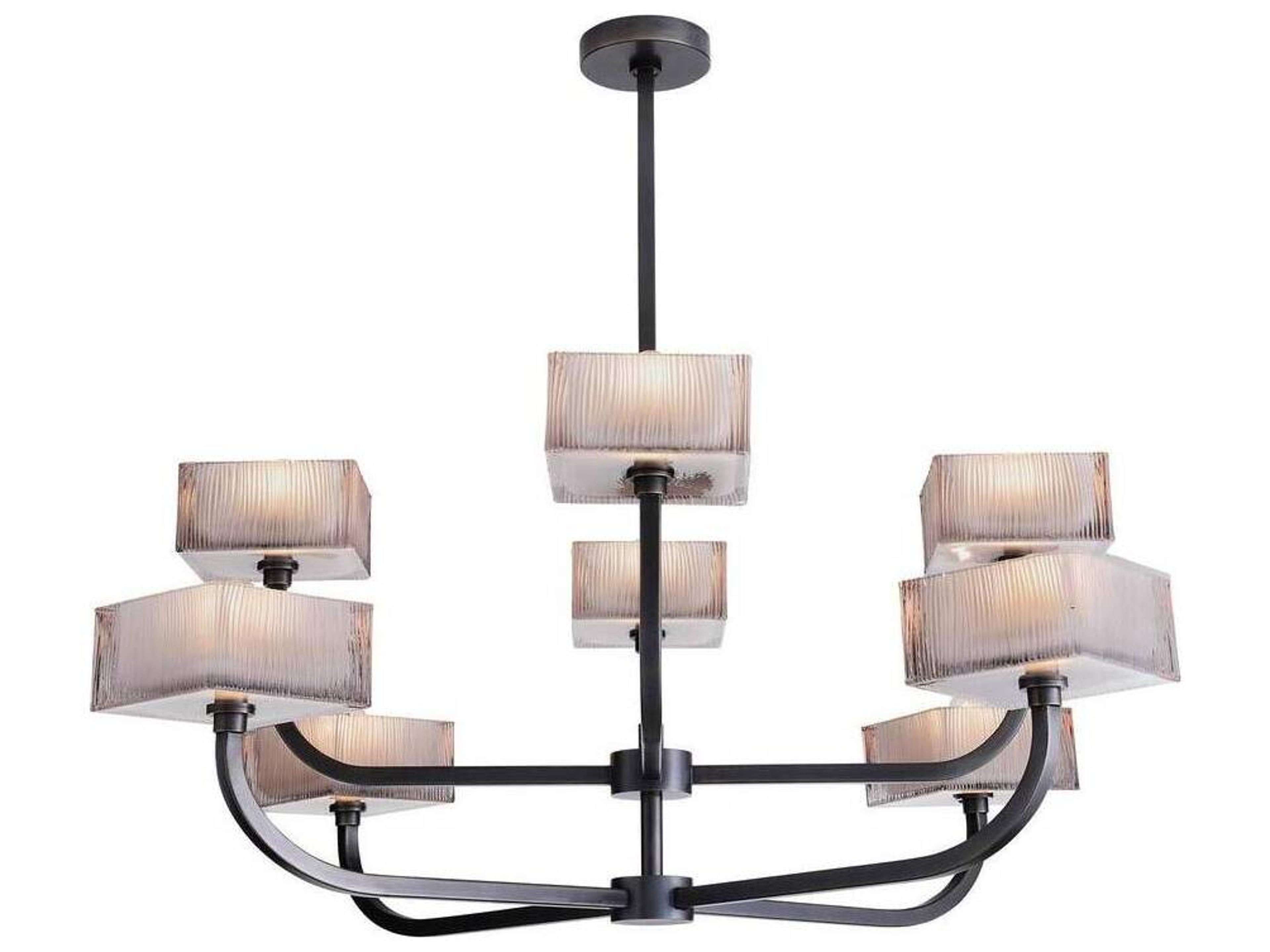 Arteriors Home English Bronze Geometric Tiered Chandelier