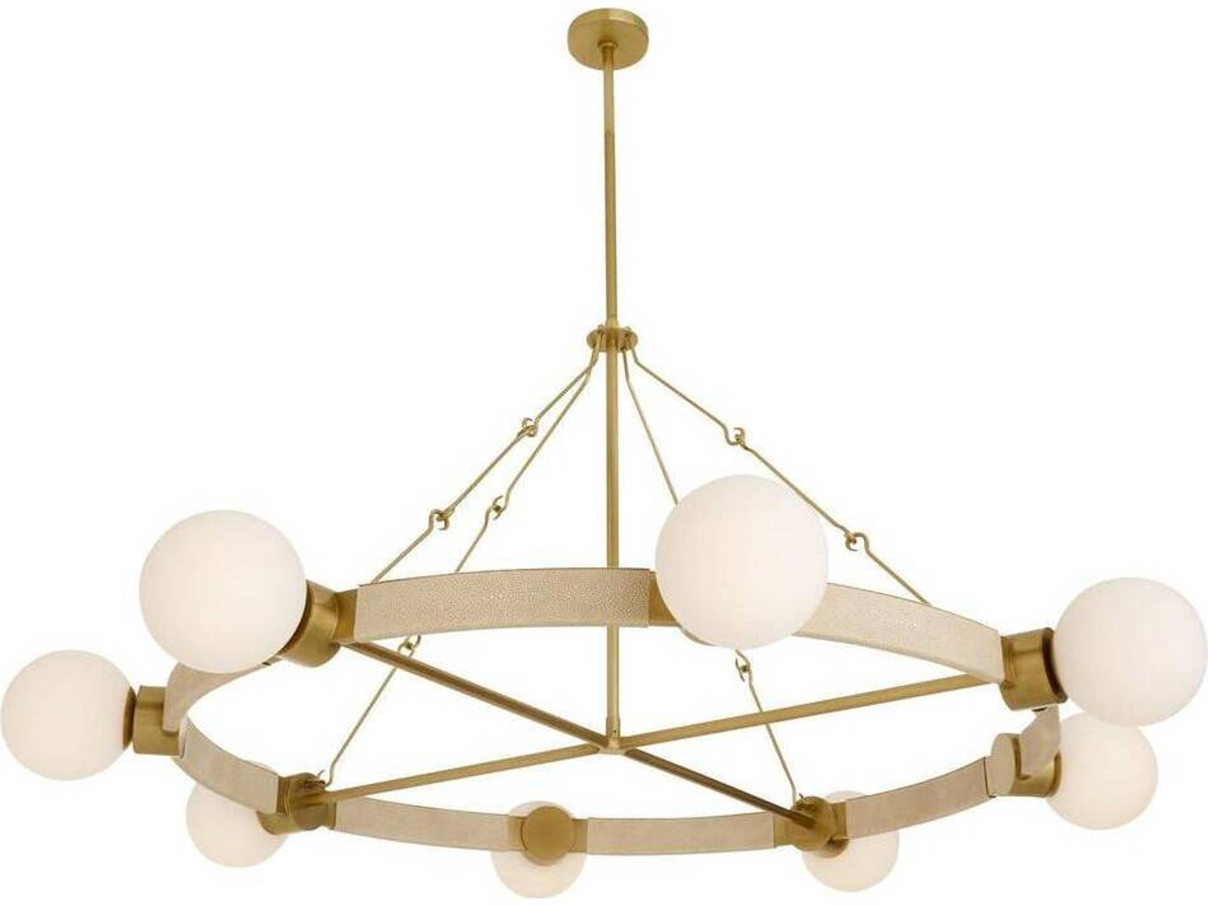 Arteriors Home Matte Opal Brass Globe Round Chandelier
