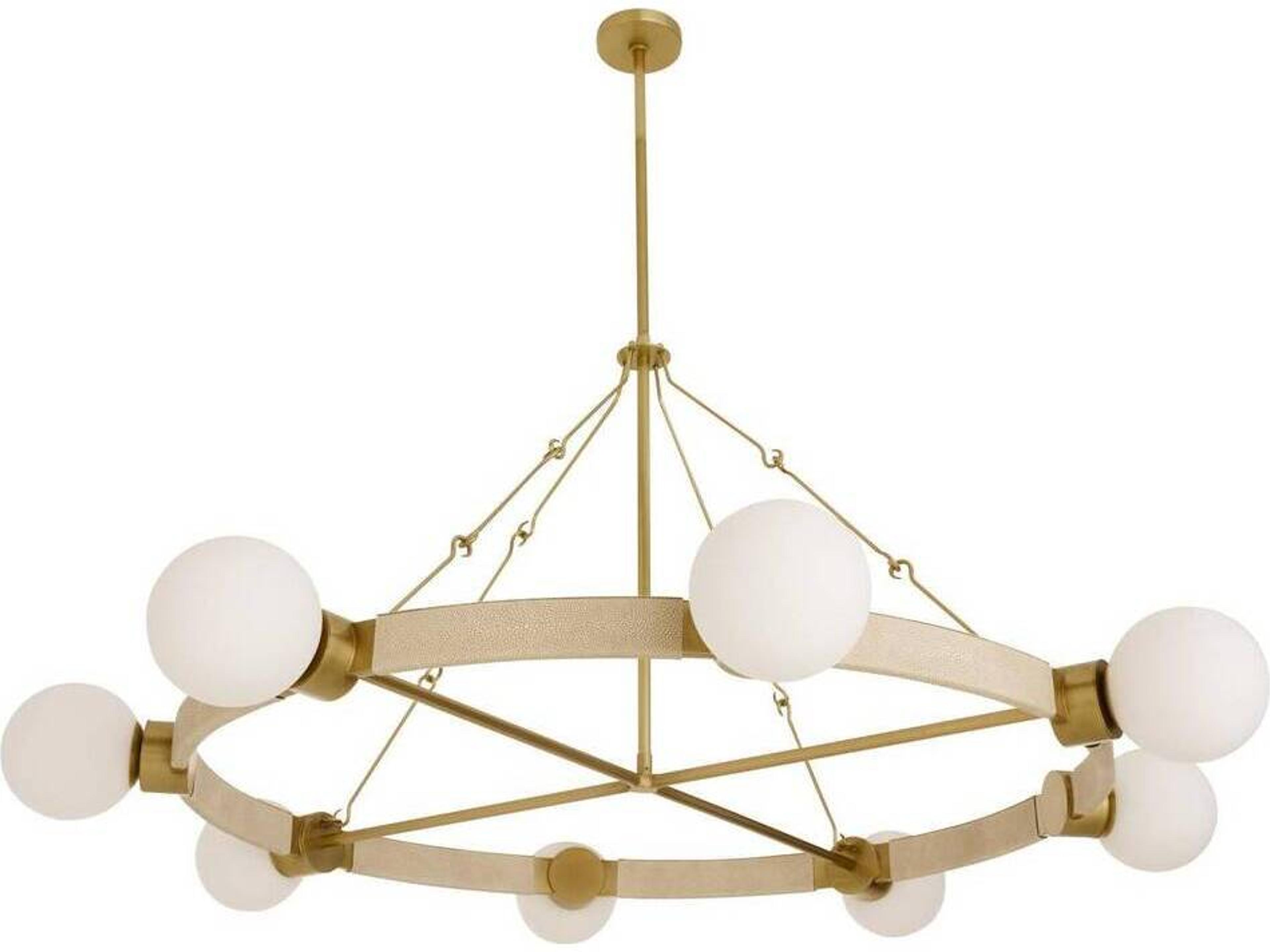 Arteriors Home Matte Opal Brass Globe Round Chandelier