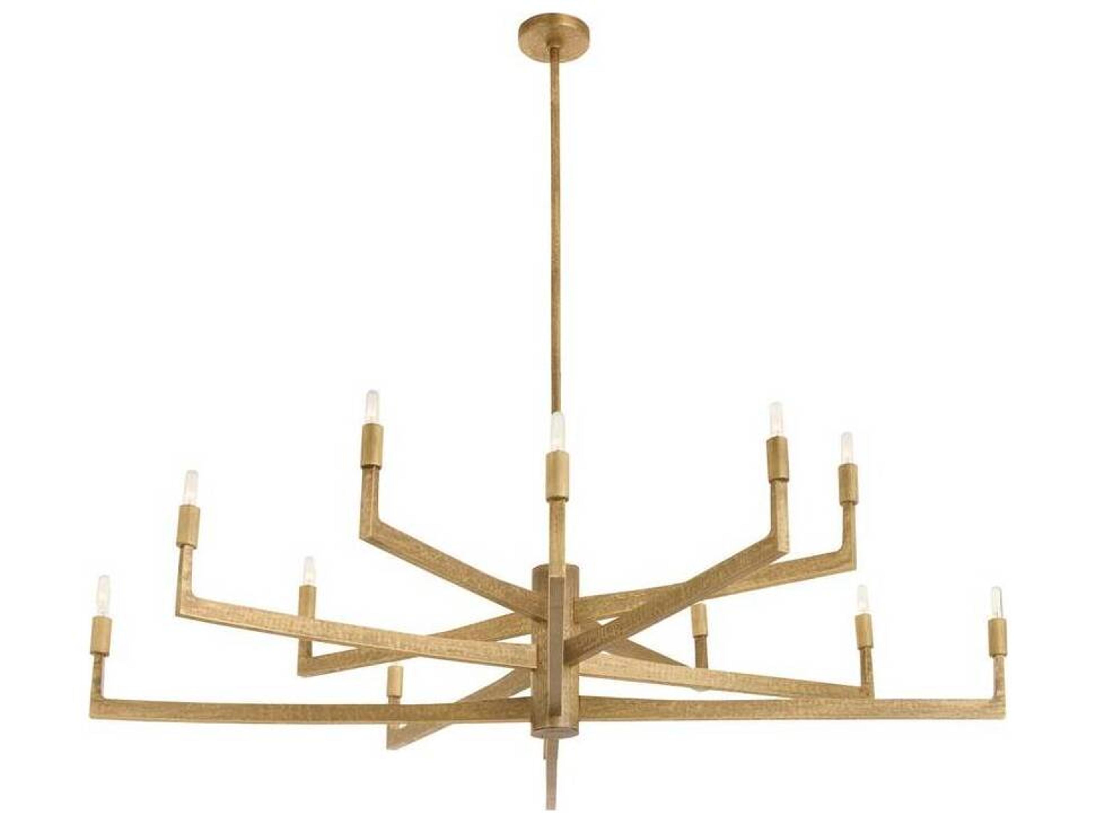 Chattered Antique Brass Candelabra Chandelier