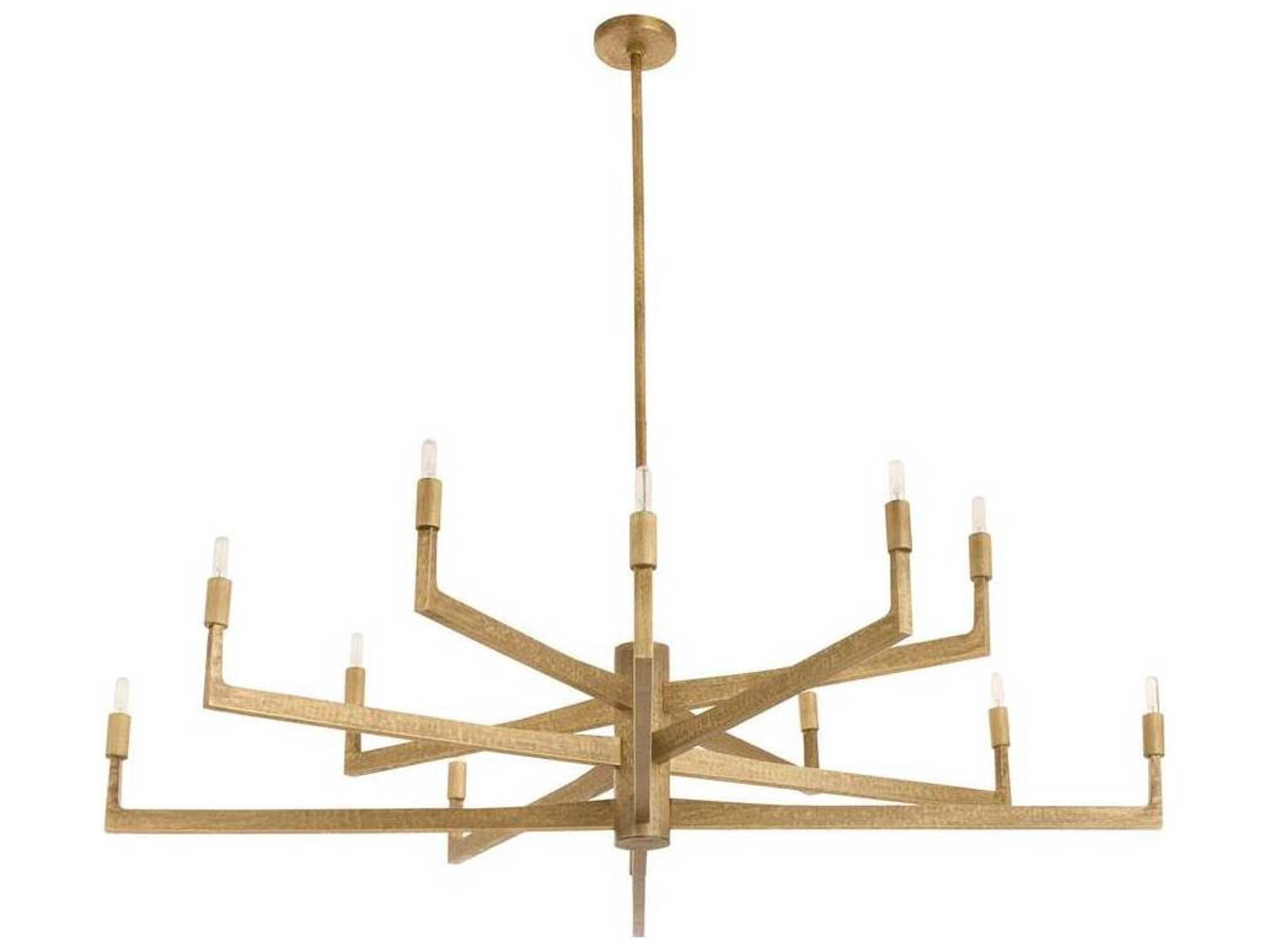 Arteriors Home Chattered Antique Brass Candelabra Chandelier