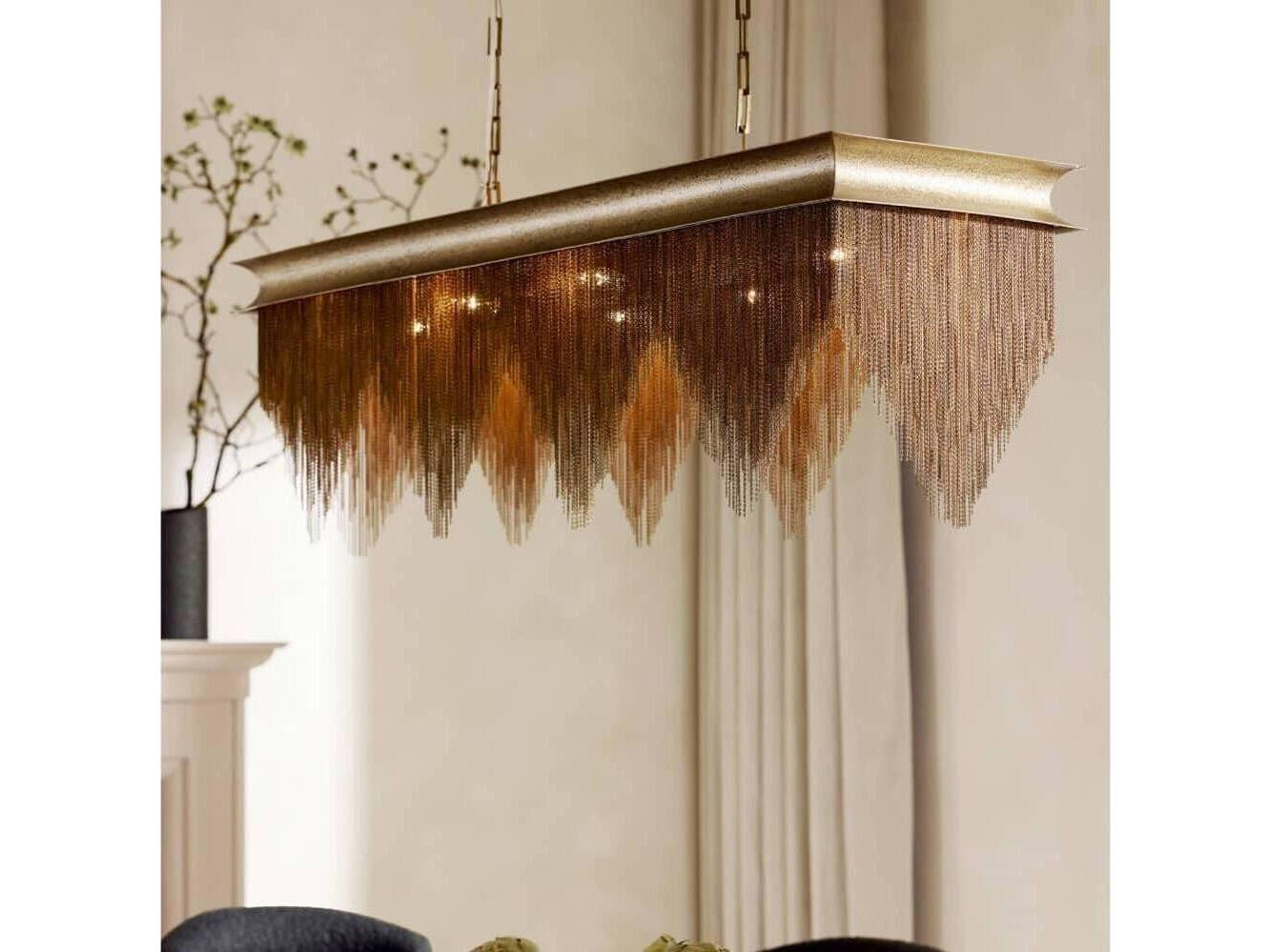 Arteriors Home Heiress 6-Light Vintage Brass Geometric Chandelier