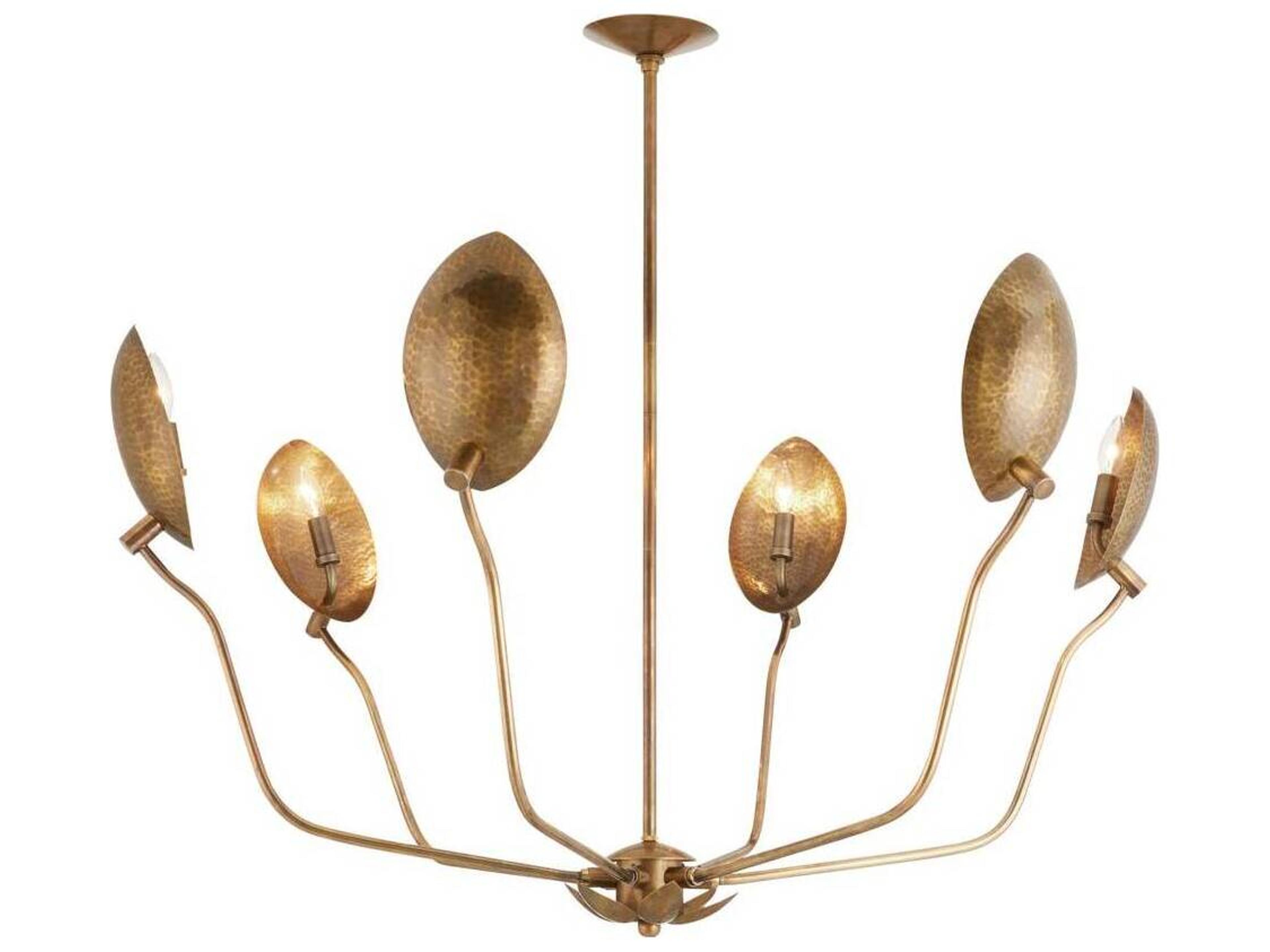 Arteriors Home Flores 6-Light Vintage Brass Chandelier