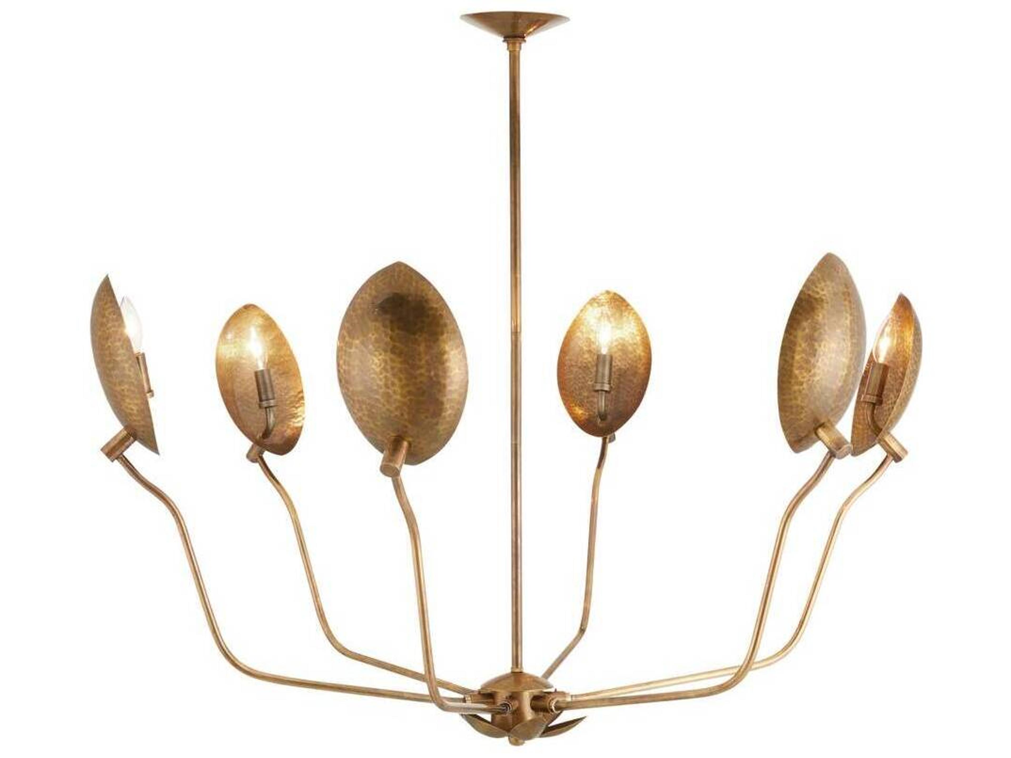 Arteriors Home Flores 6-Light Vintage Brass Chandelier