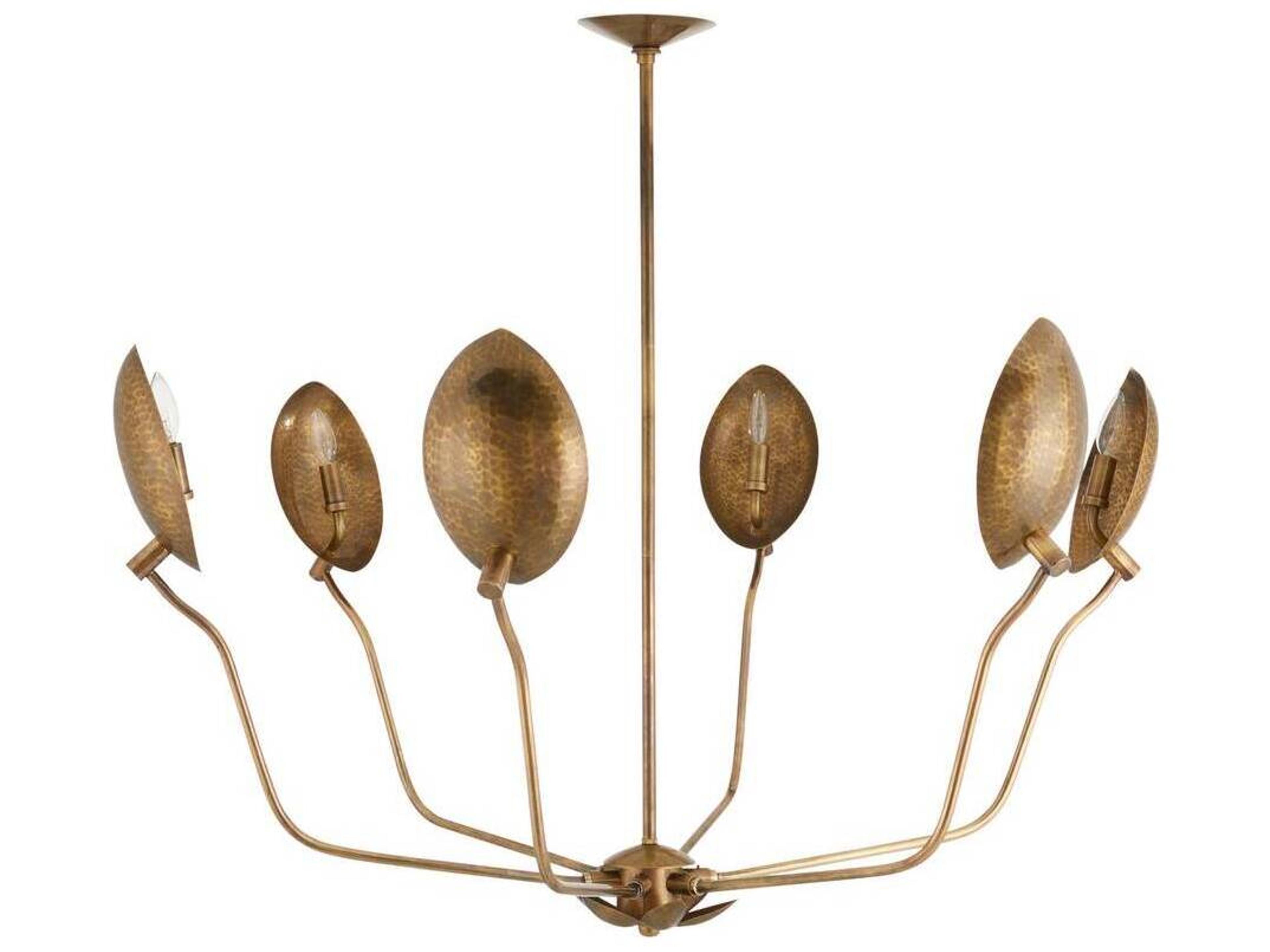 Arteriors Home Flores 6-Light Vintage Brass Chandelier